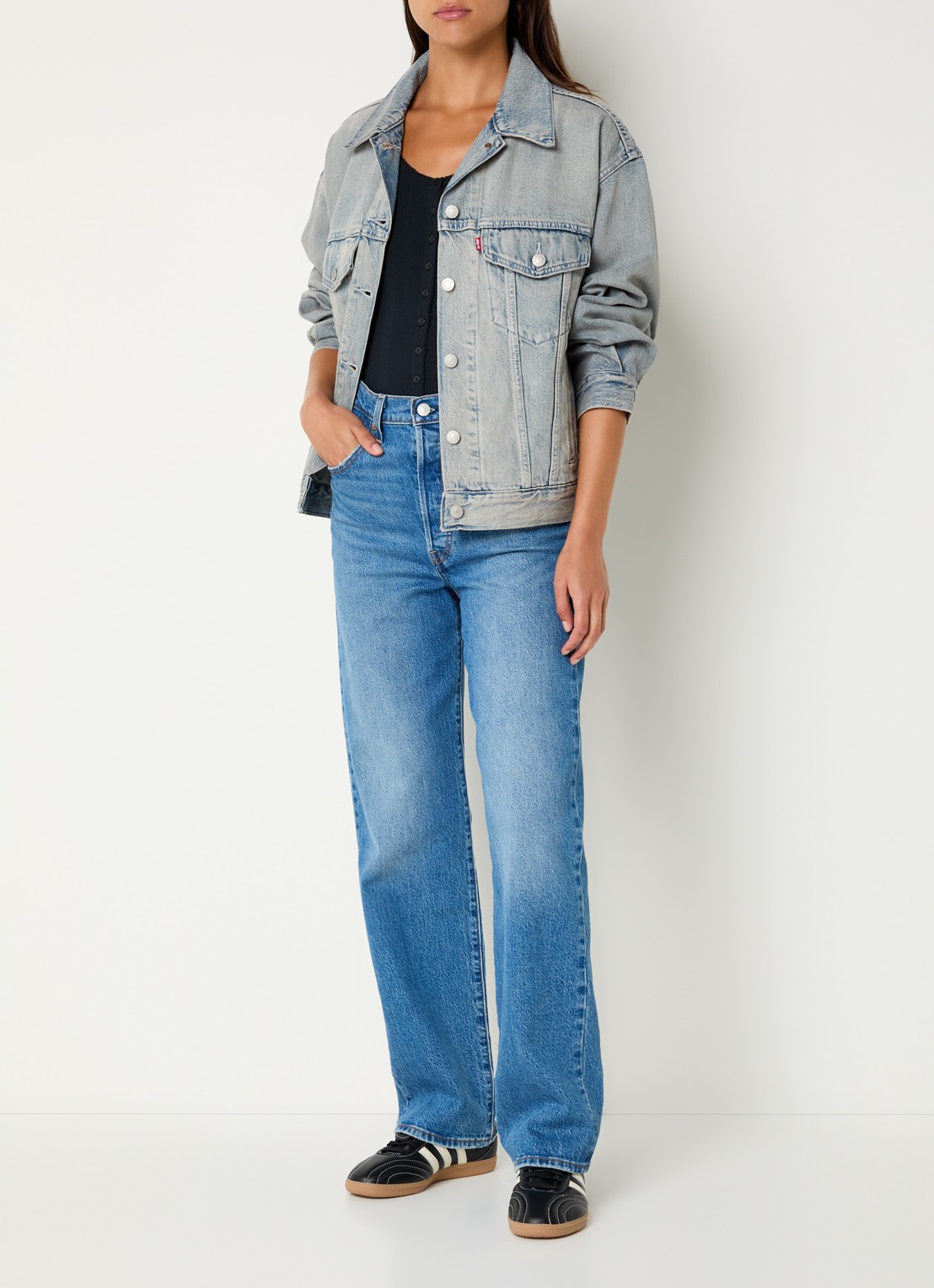 Levi's Spijkerjas met borstzakken - voorkant 4 grijs