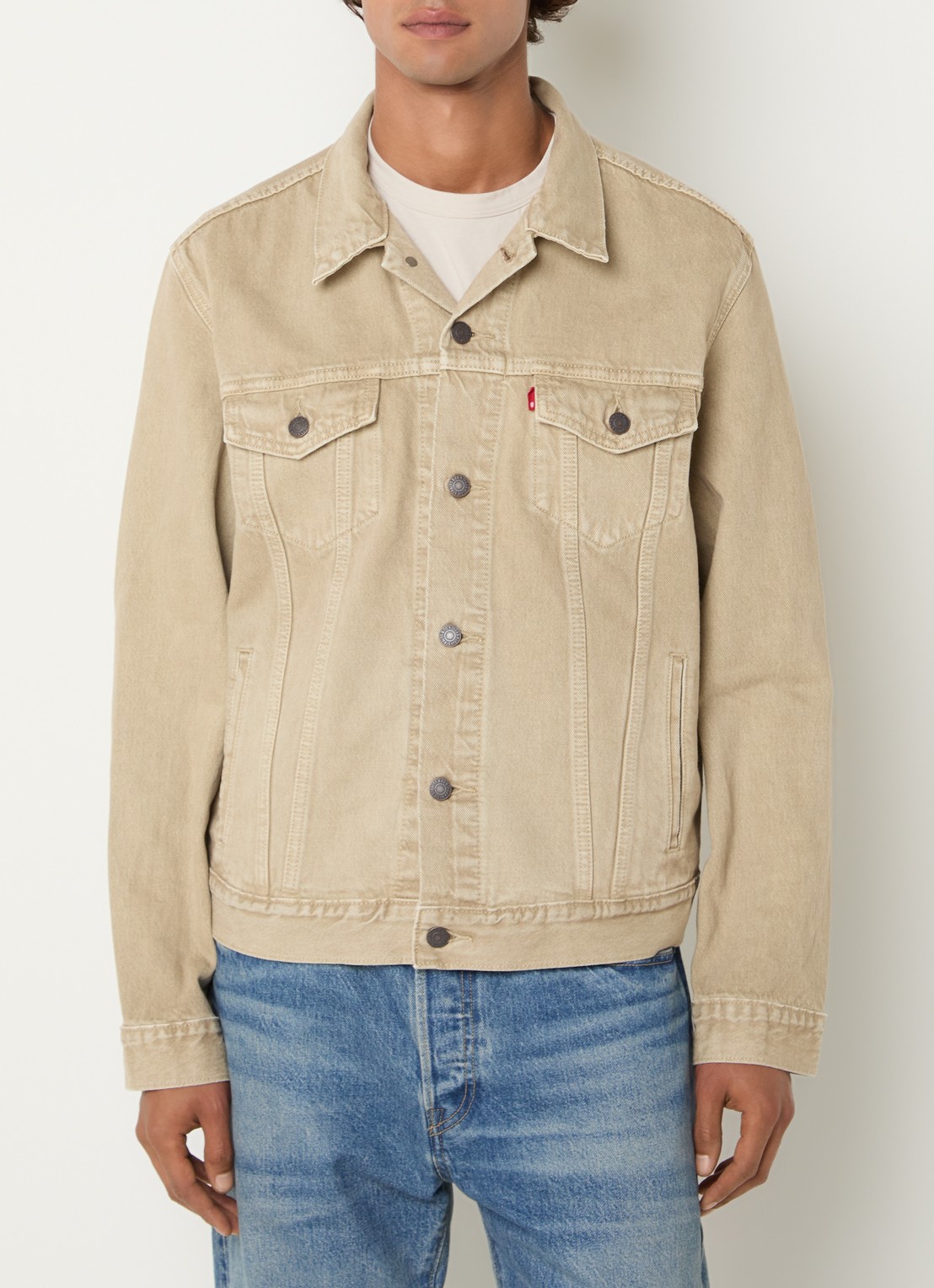 Levi's Spijkerjas met borstzakken - detail beige