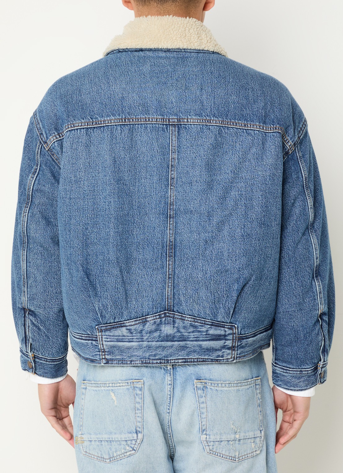 Levi's Spijkerjas met kraag van teddy - achterkant 2 indigo