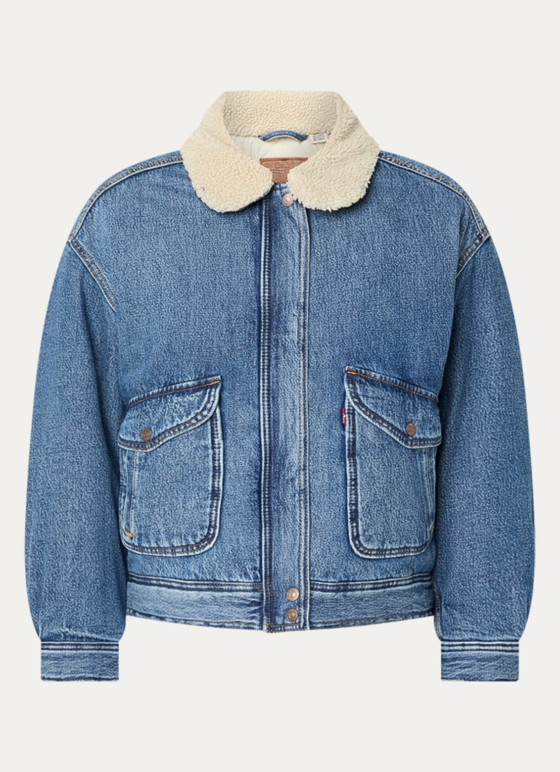 Levi's Spijkerjas met kraag van teddy - voorkant 3 indigo