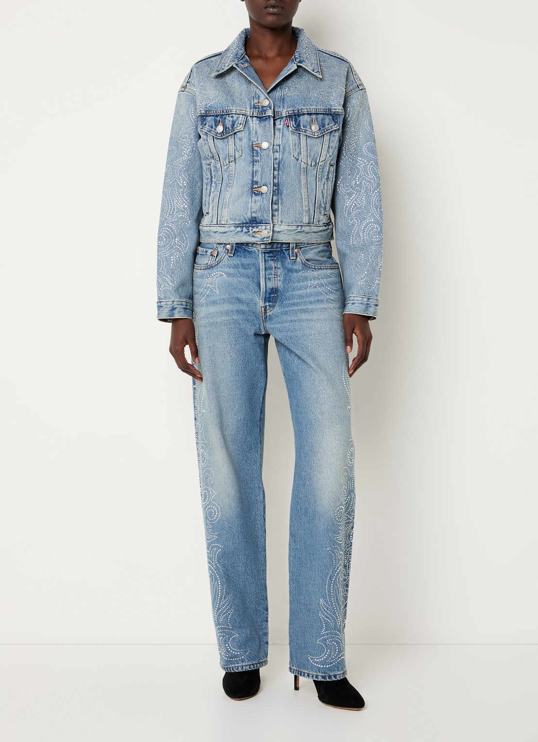 Levi's Spijkerjas met strass - voorkant 3 indigo