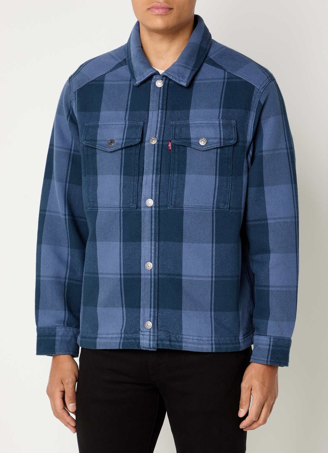 Levi's Spruce overshirt met ruitdessin - detail 3 blauw