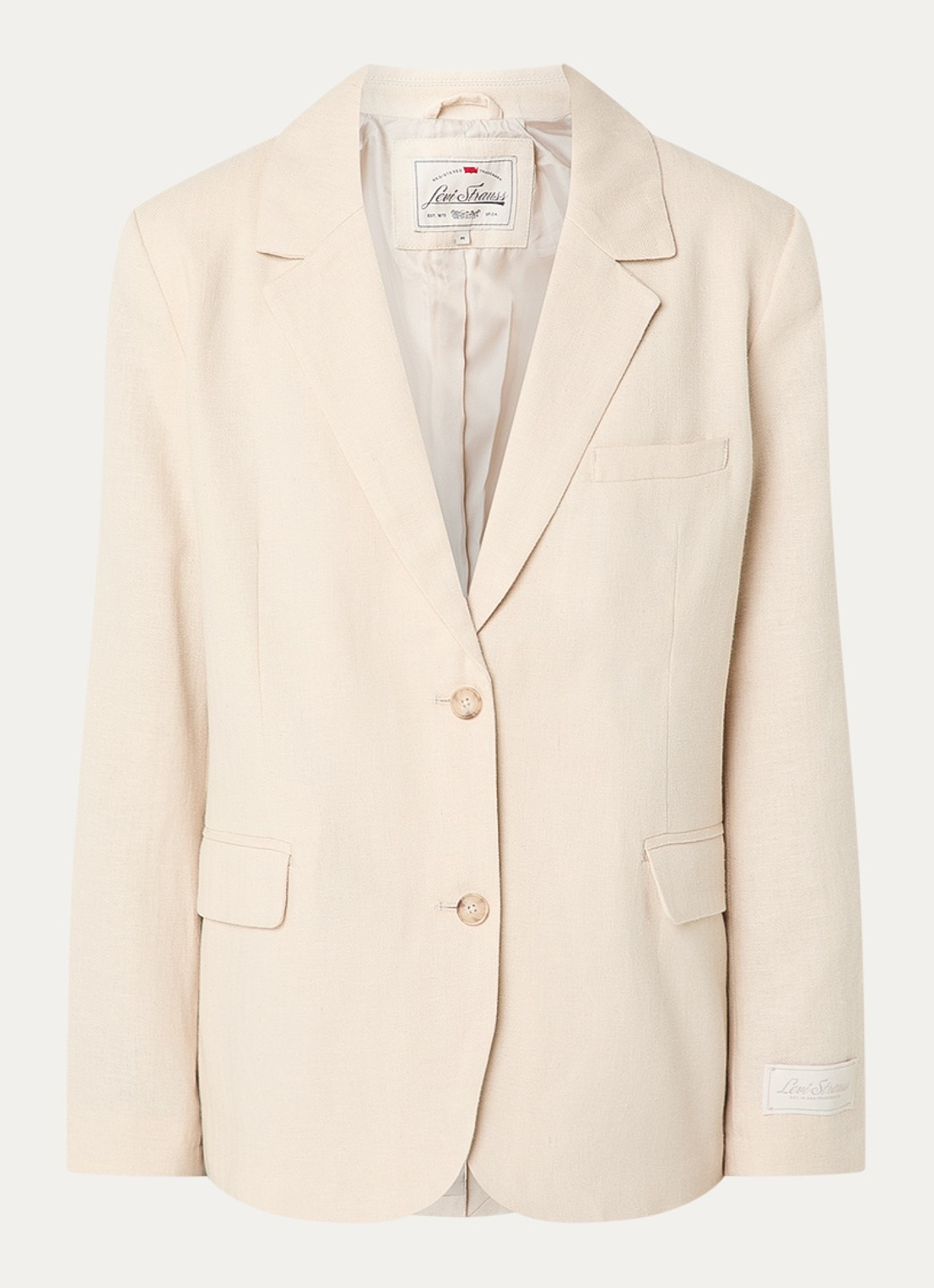 Levi's Stella blazer in linnenblend - voorkant beige