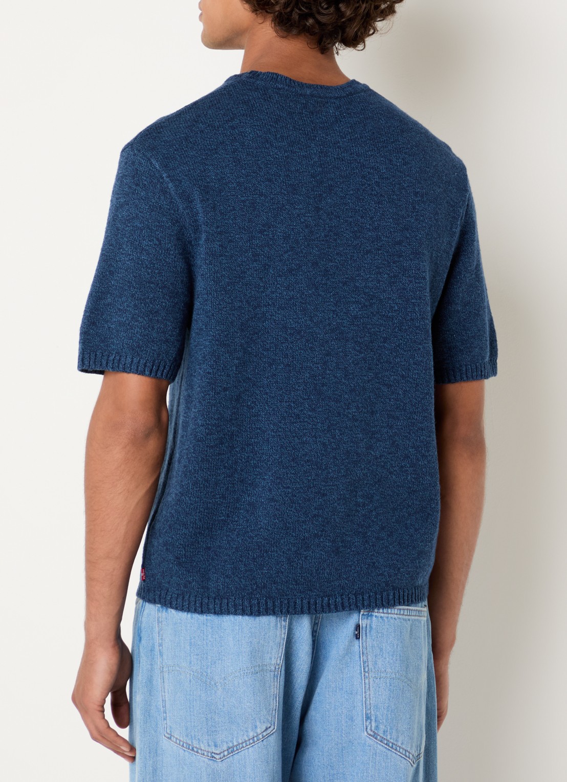 Levi's Stinson fijngebreide pullover in linnenblend - achterkant 2 donkerblauw