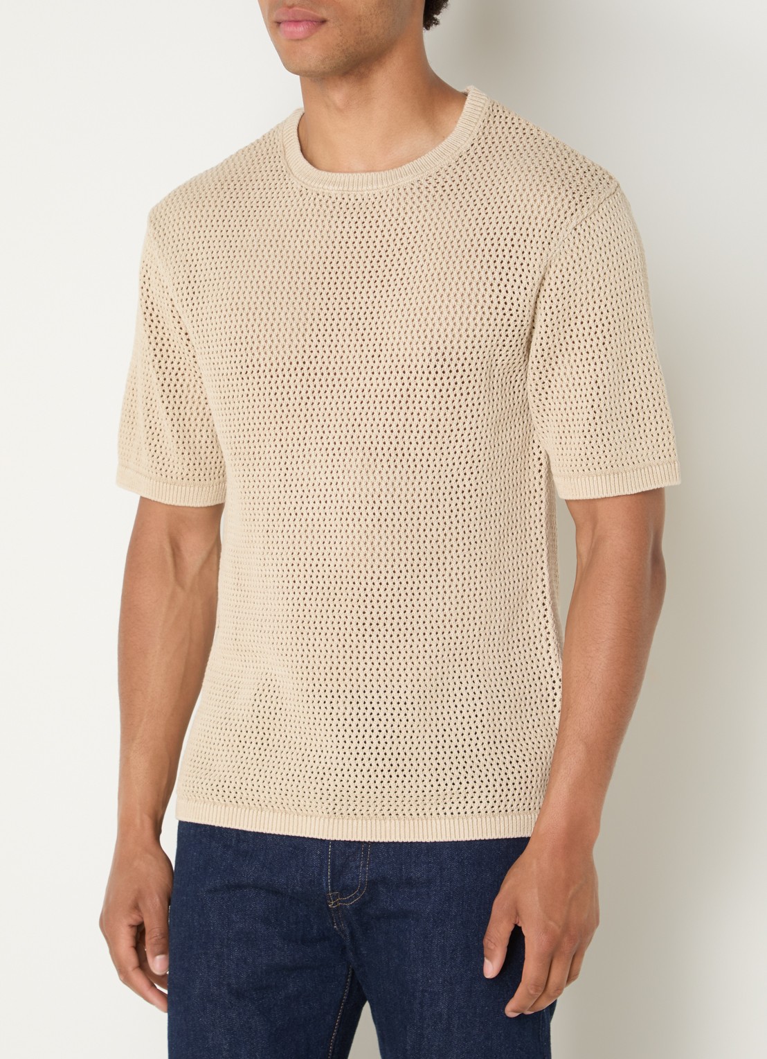 Levi's Stinson T-shirt met opengewerkt dessin - detail 2 beige