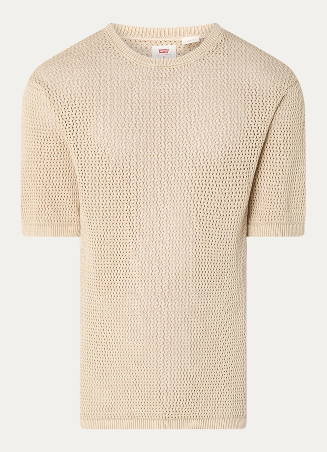 Levi's Stinson T-shirt met opengewerkt dessin - voorkant 3 beige
