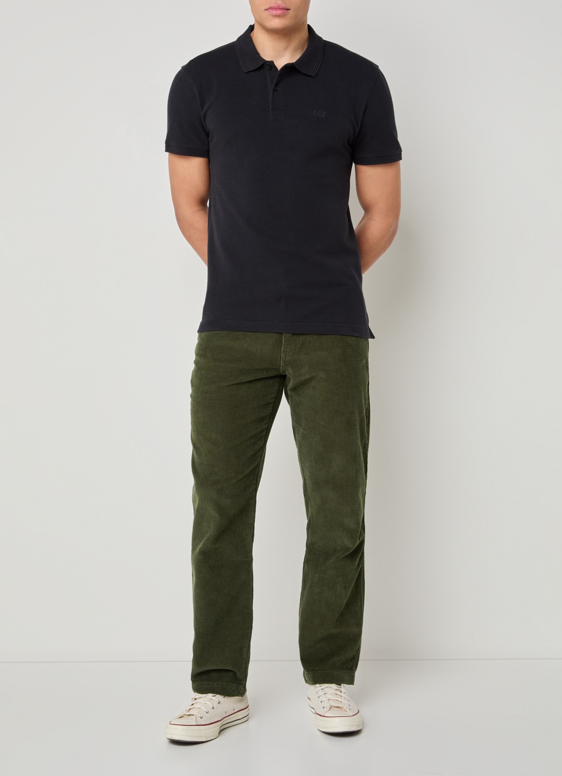Levi's Straight fit broek van corduroy - voorkant 2 bronsgroen