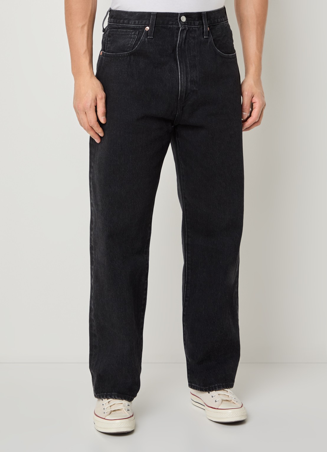 Levi's Straight fit jeans met gekleurde wassing - detail 4 zwart