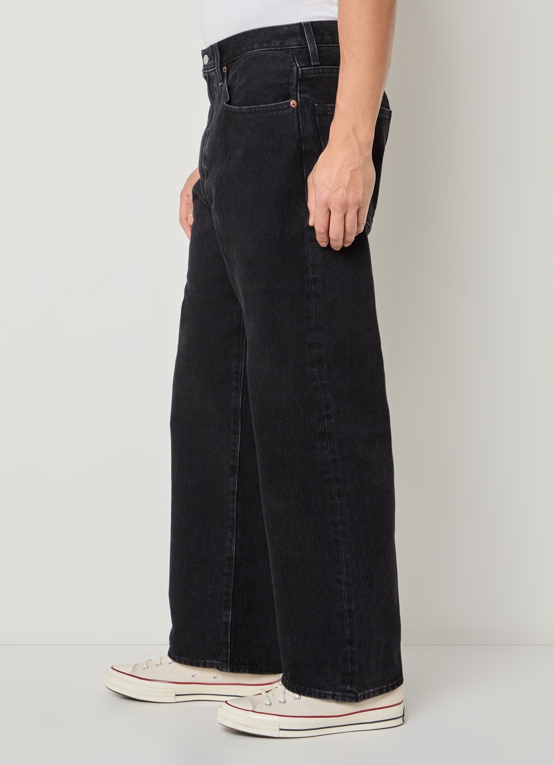 Levi's Straight fit jeans met gekleurde wassing - detail 5 zwart