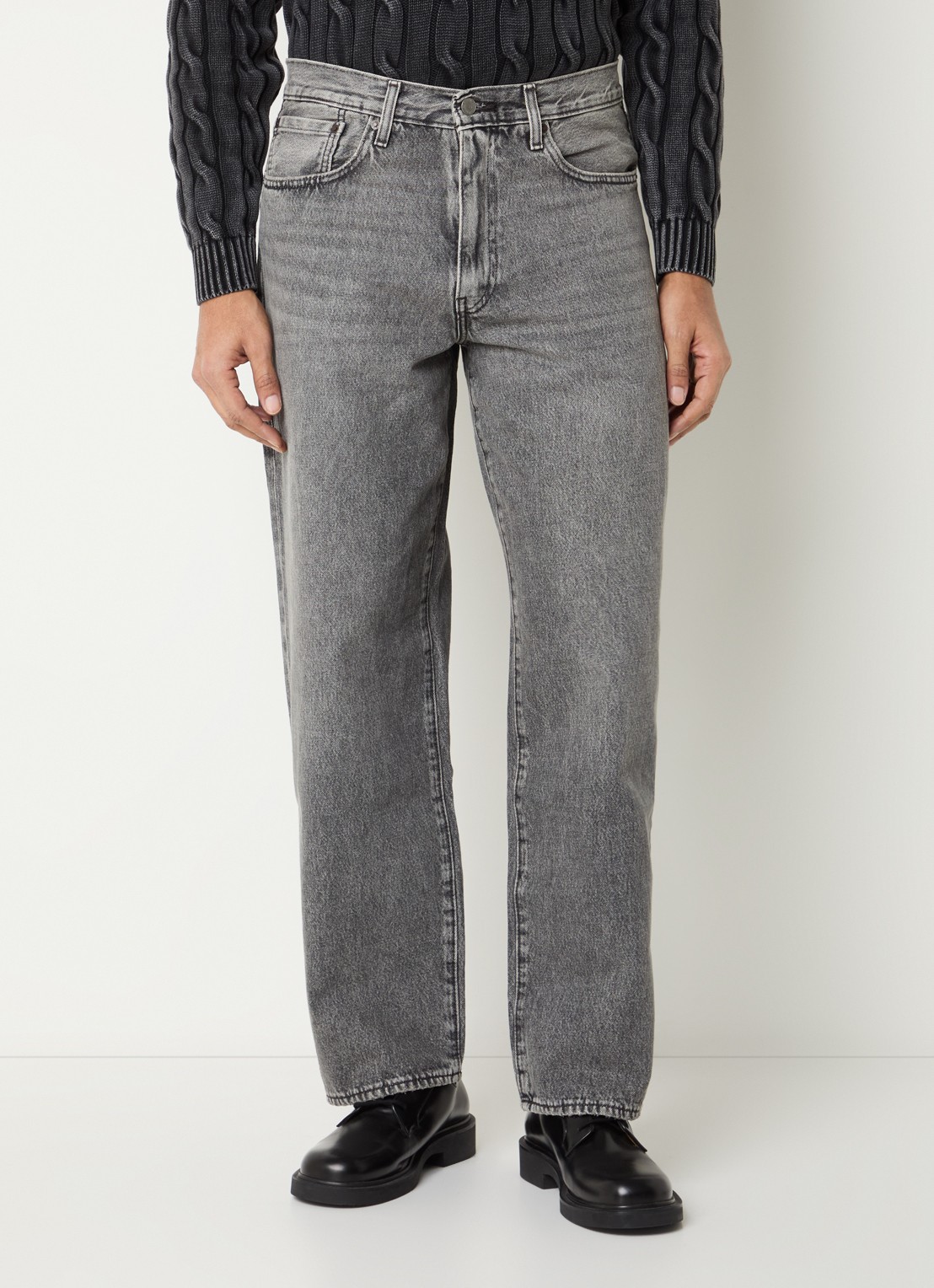 Levi's Straight fit jeans met gekleurde wassing - detail grijs