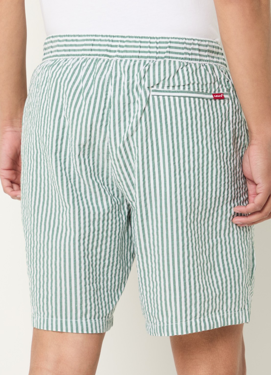 Levi's Straight fit korte broek met streepprint - achterkant groen