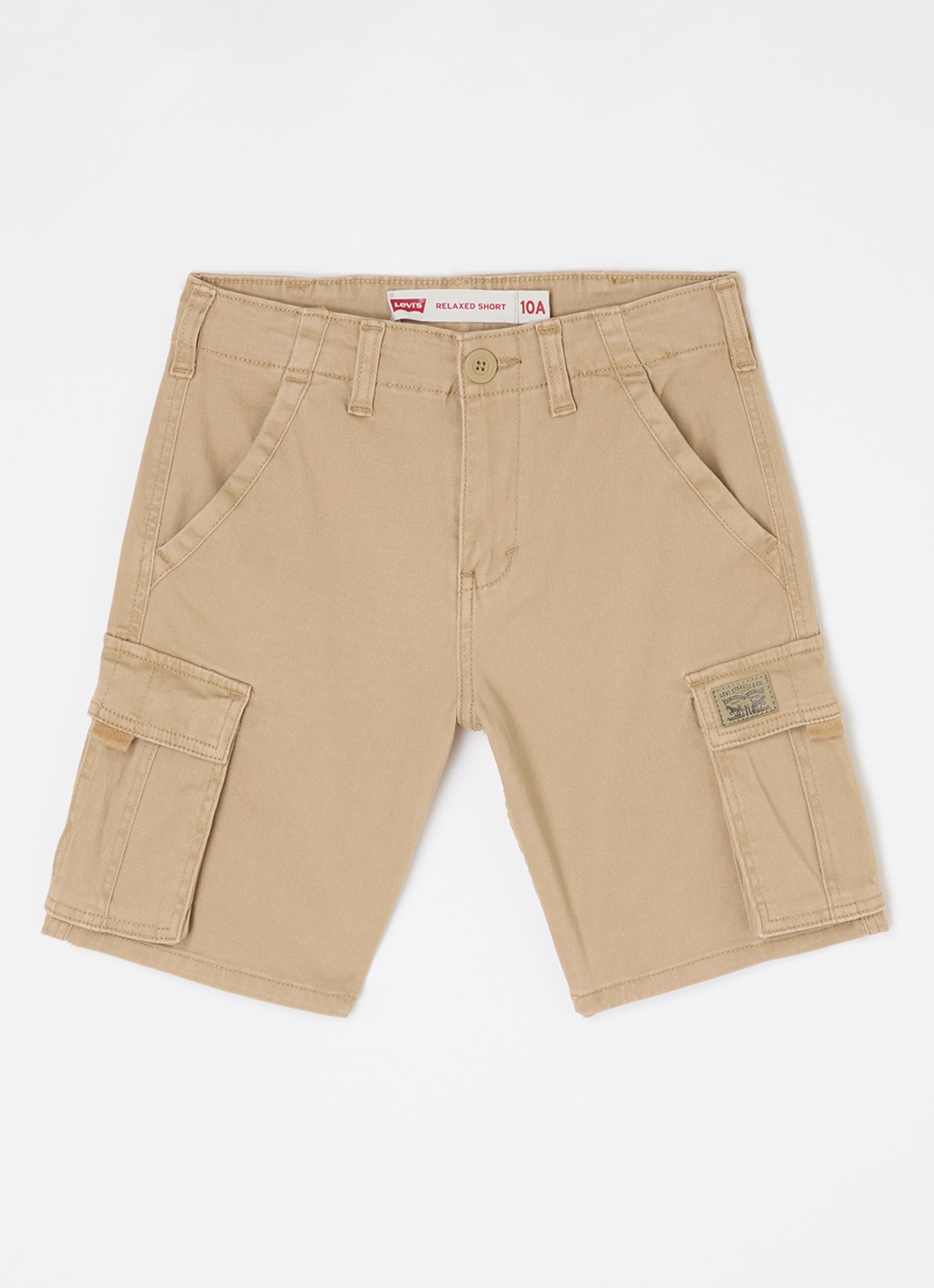 Levi's Straight fit korte cargobroek met steekzakken - voorkant camel