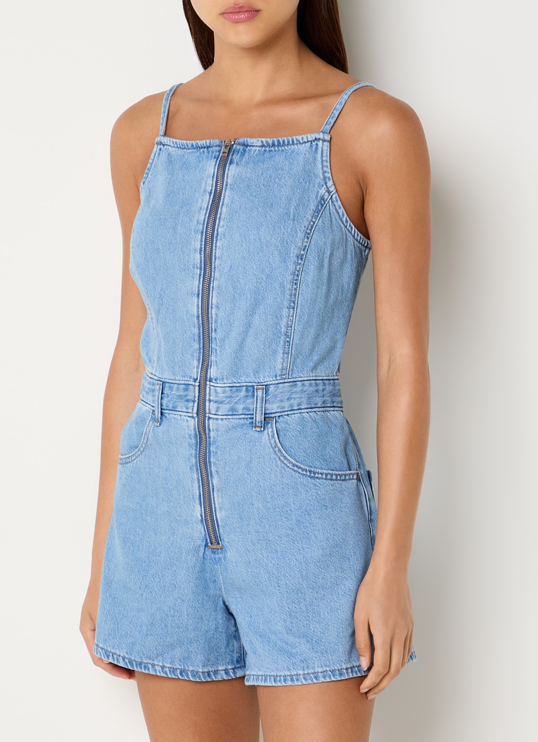 Levi's Straight fit playsuit met steekzakken - detail indigo