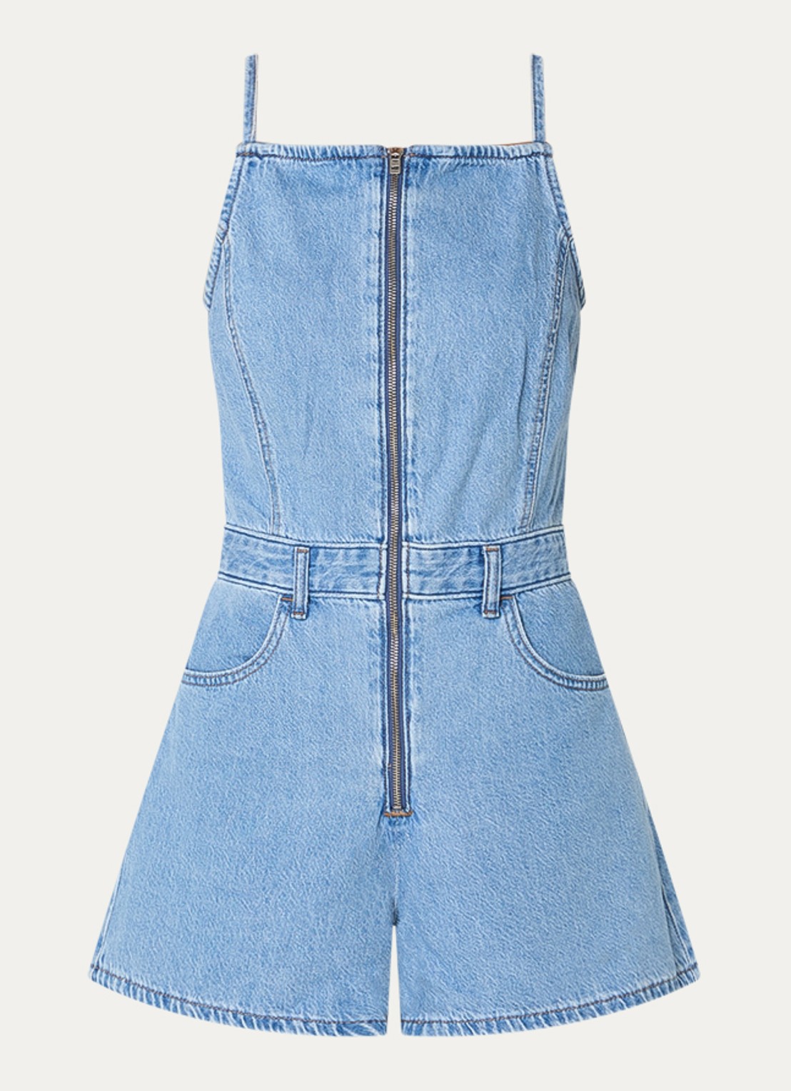 Levi's Straight fit playsuit met steekzakken - voorkant 3 indigo
