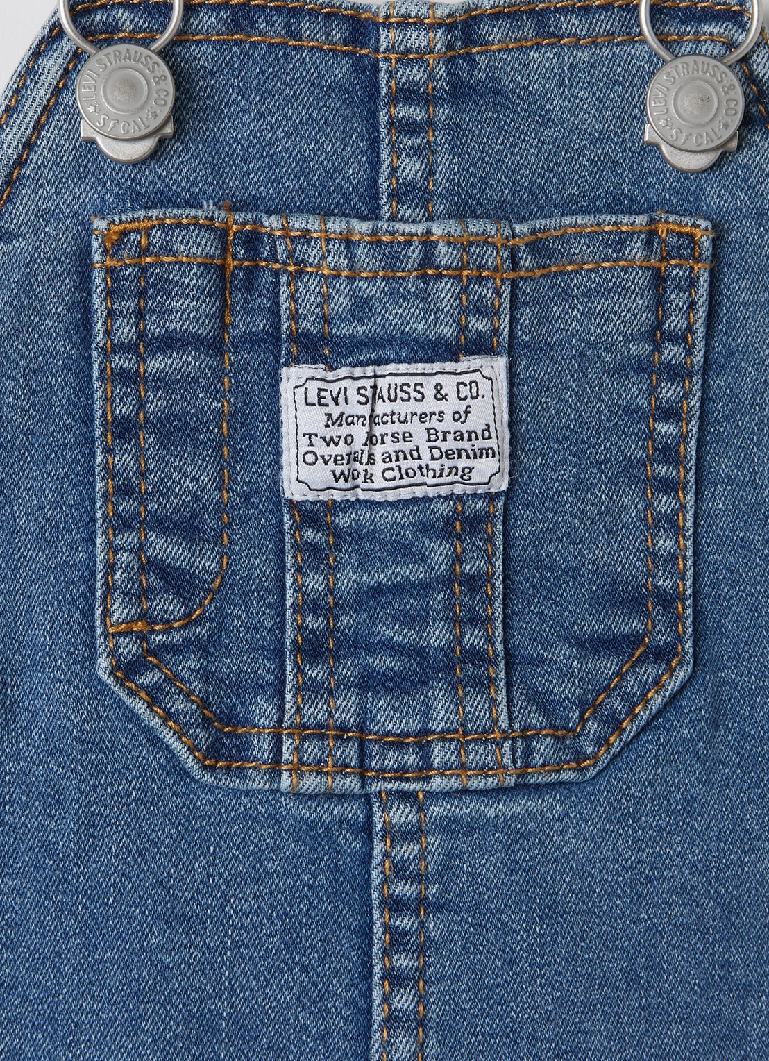 Levi's Straight fit tuinbroek met logo - detail 3 indigo