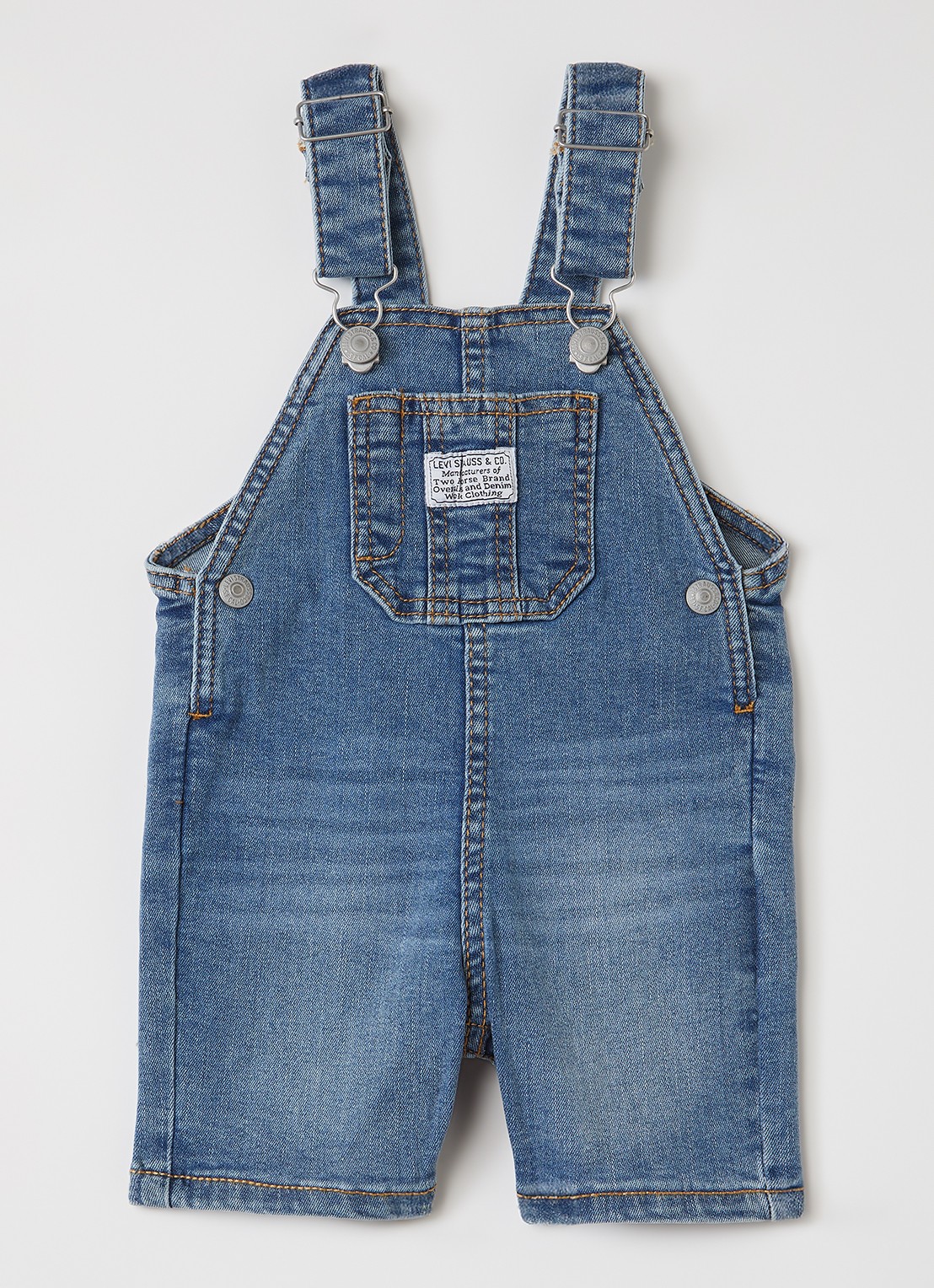 Levi's Straight fit tuinbroek met logo - voorkant indigo
