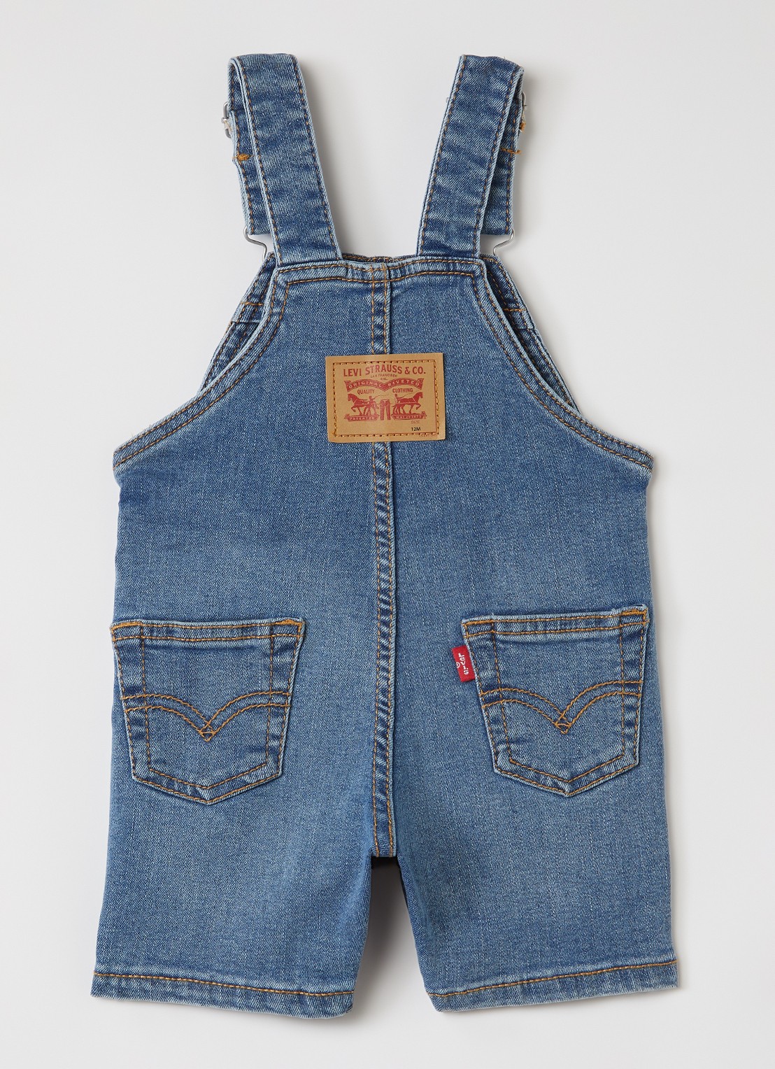 Levi's Straight fit tuinbroek met logo - voorkant 2 indigo