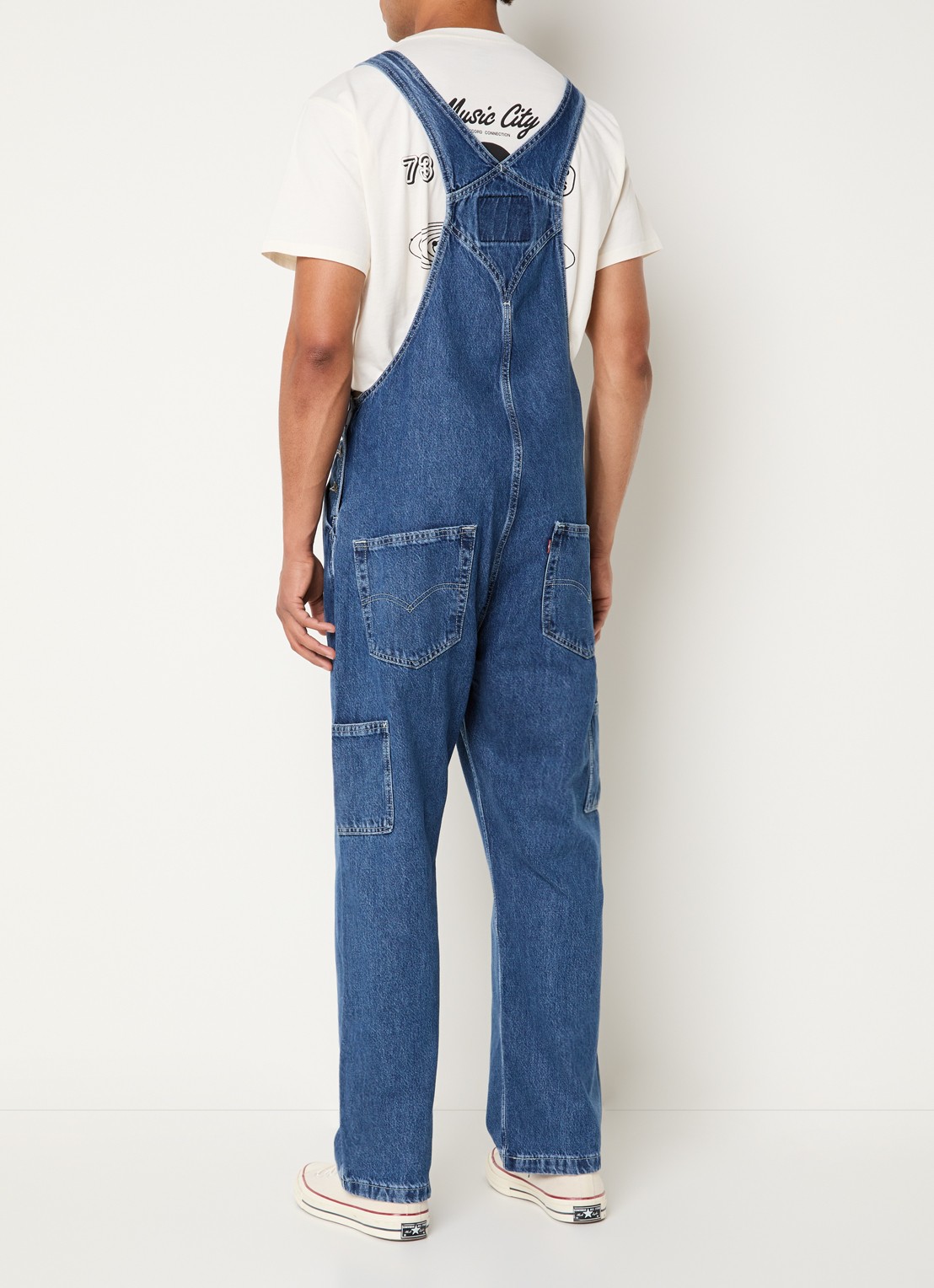 Levi's Straight fit tuinbroek van denim - achterkant 4 indigo