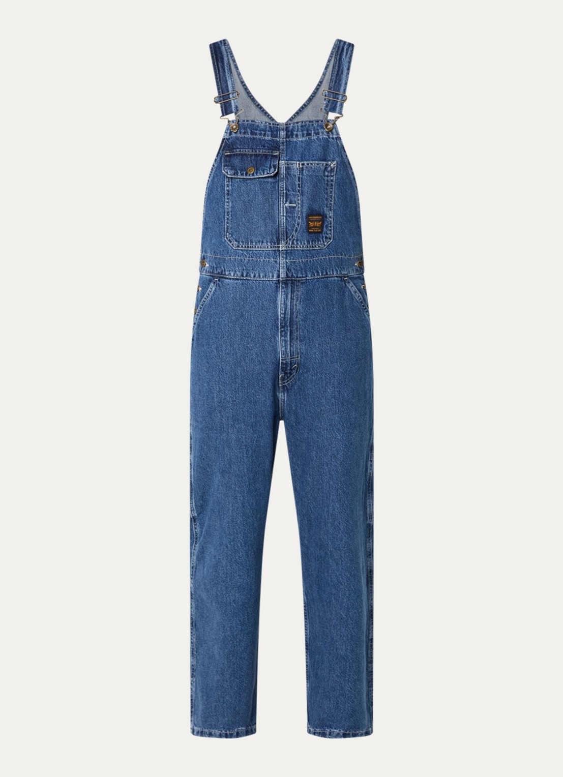 Levi's Straight fit tuinbroek van denim - voorkant 2 indigo