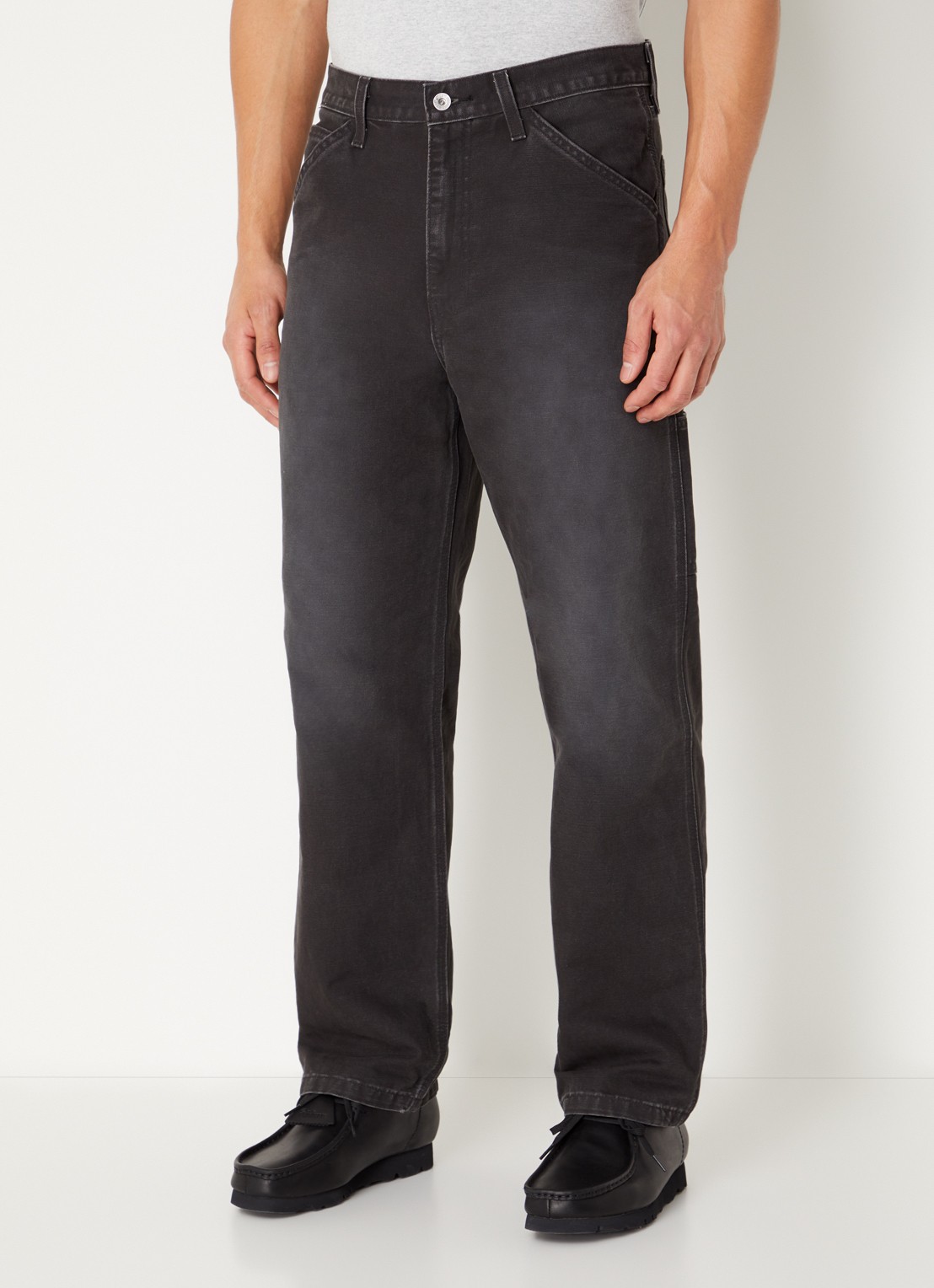 Levi's Straight leg jeans met gekleurde wassing - detail 4 zwart