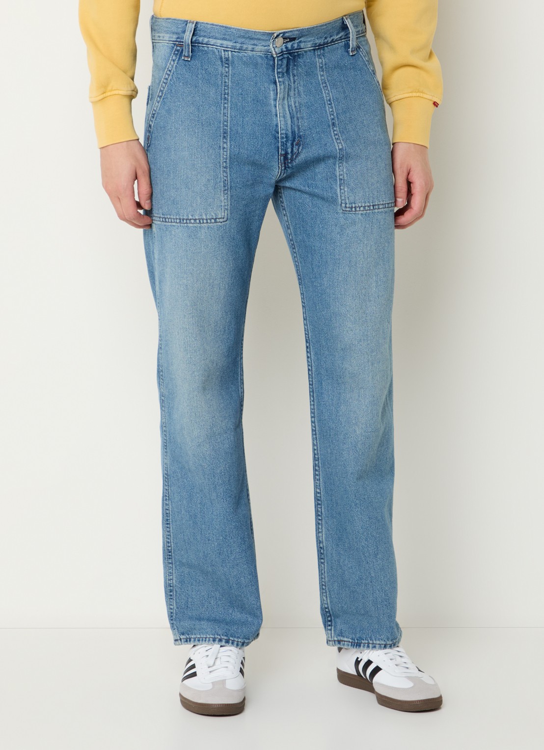 Levi's Straight leg jeans met medium wassing en steekzakken - detail 2 indigo