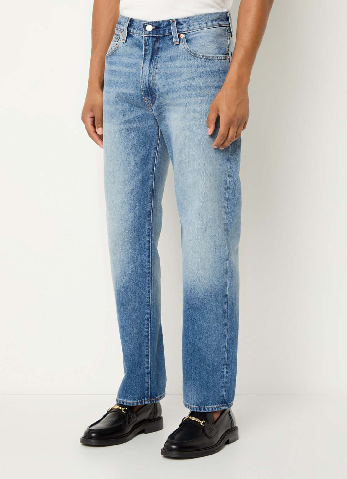 Levi's Straight leg jeans met medium wassing - detail 4 indigo