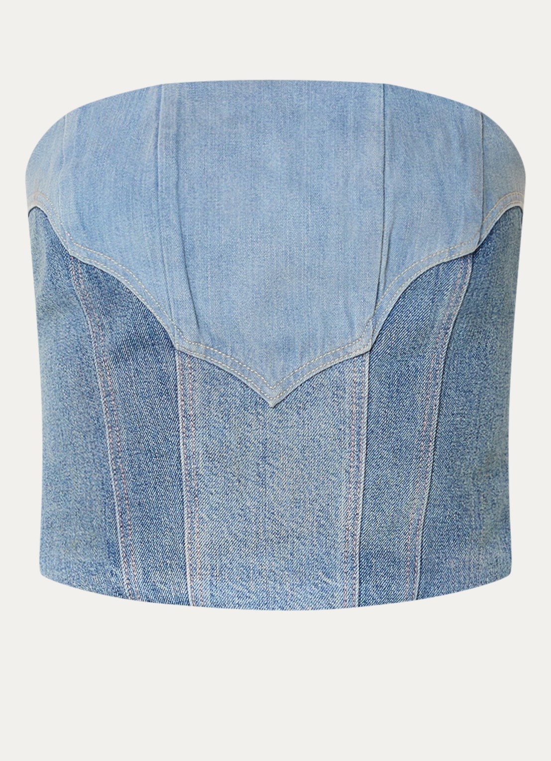 Levi's Strapless top van denim - voorkant 3 indigo