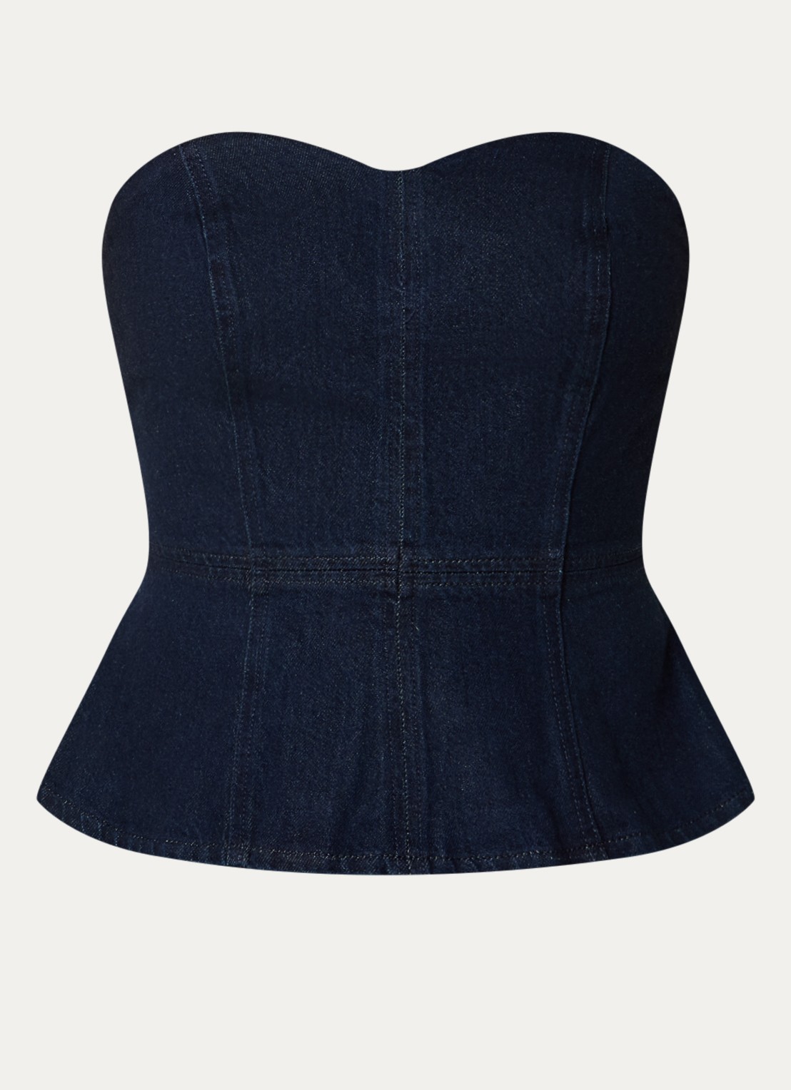 Levi's Strapless top van denim - voorkant 3 donkerblauw