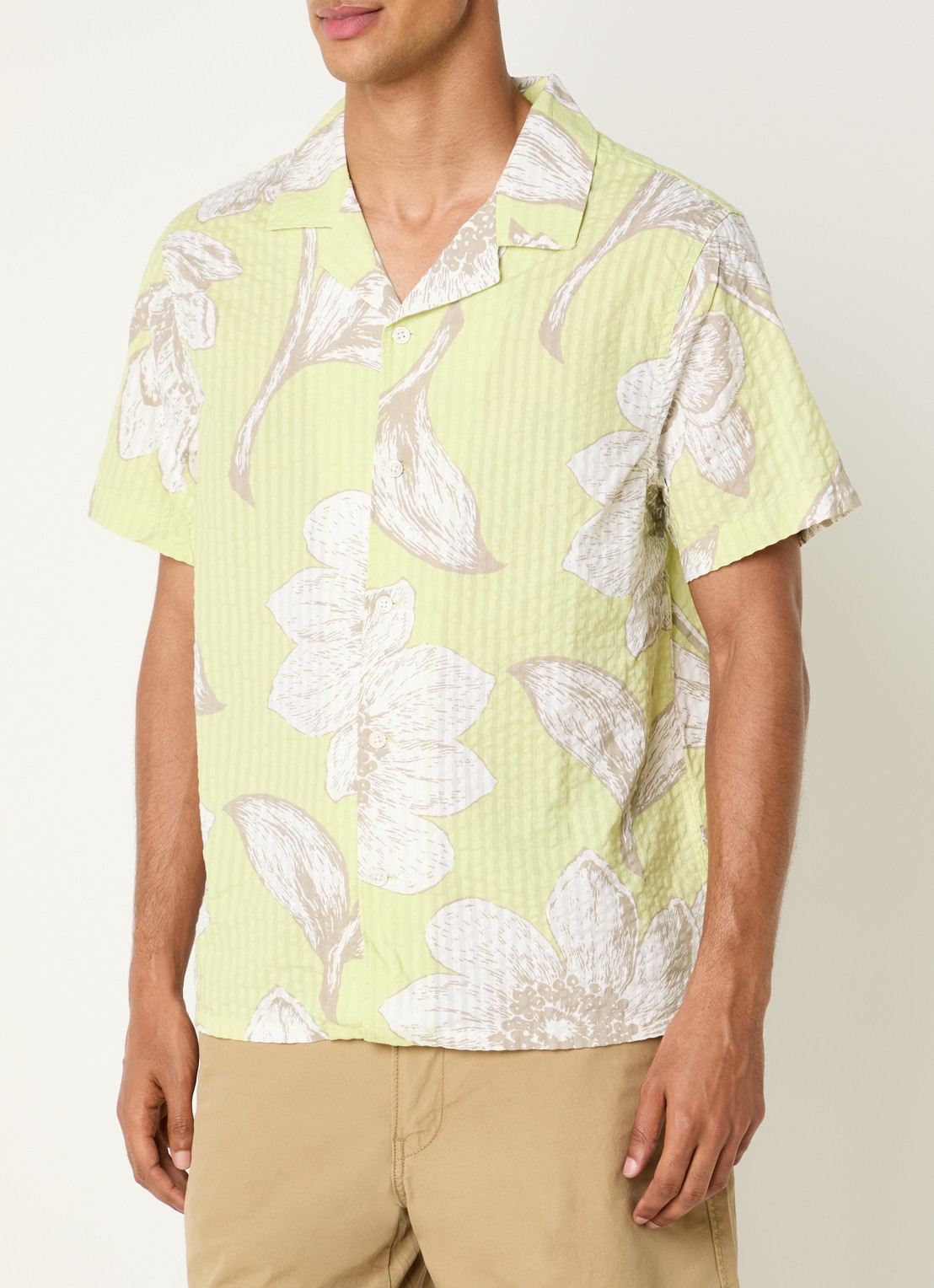 Levi's Sunset Camp regular fit overhemd met bloemenprint en structuur - detail lime