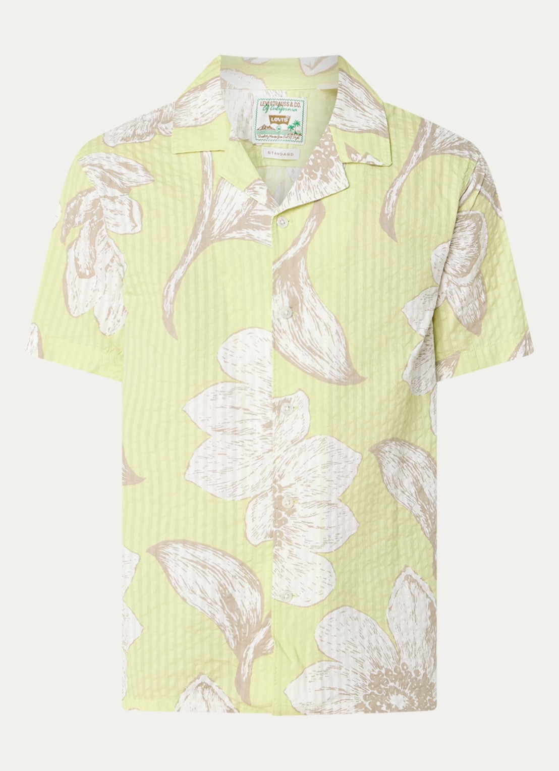 Levi's Sunset Camp regular fit overhemd met bloemenprint en structuur - voorkant 3 lime