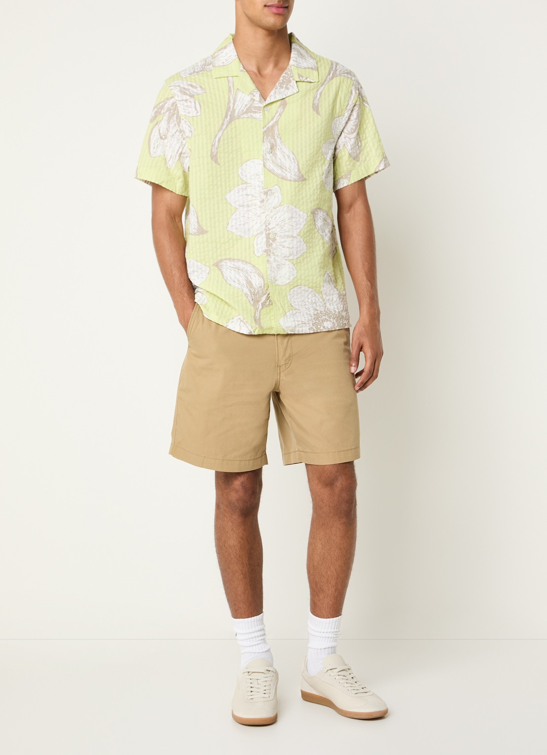 Levi's Sunset Camp regular fit overhemd met bloemenprint en structuur - voorkant 4 lime