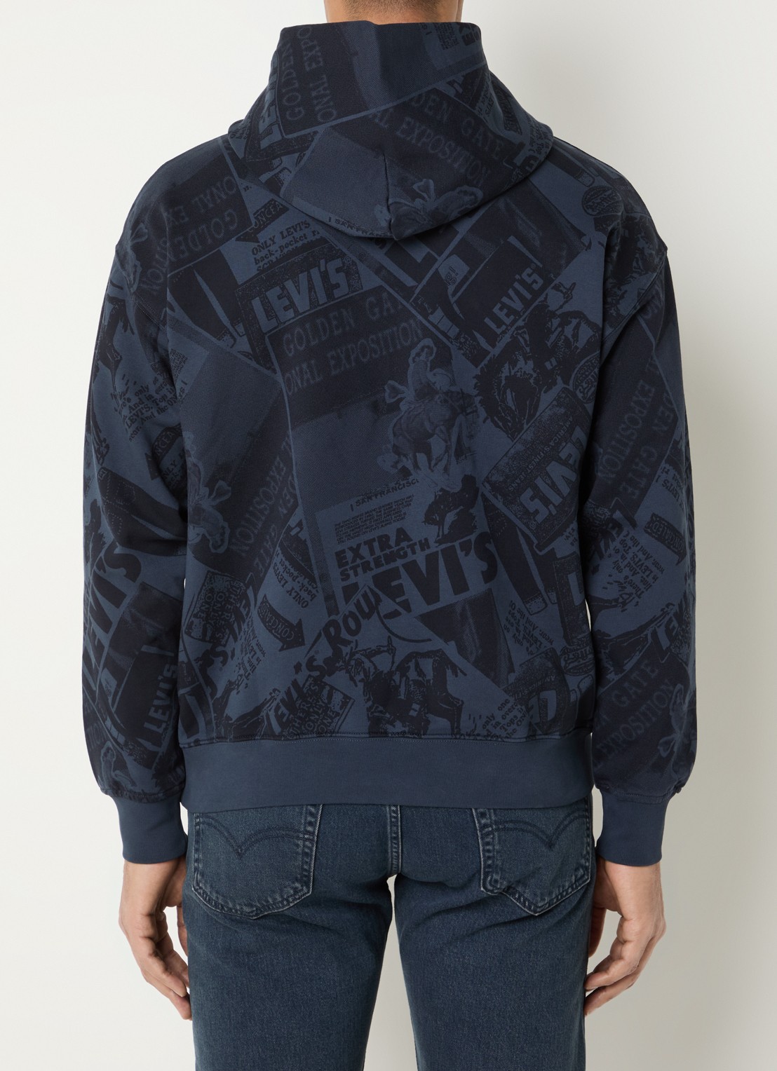 Levi's Sunset hoodie met print - achterkant donkerblauw