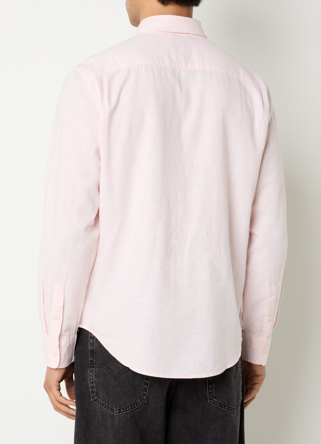 Levi's Sunset regular fit overhemd in linnenblend - achterkant 3 lichtroze