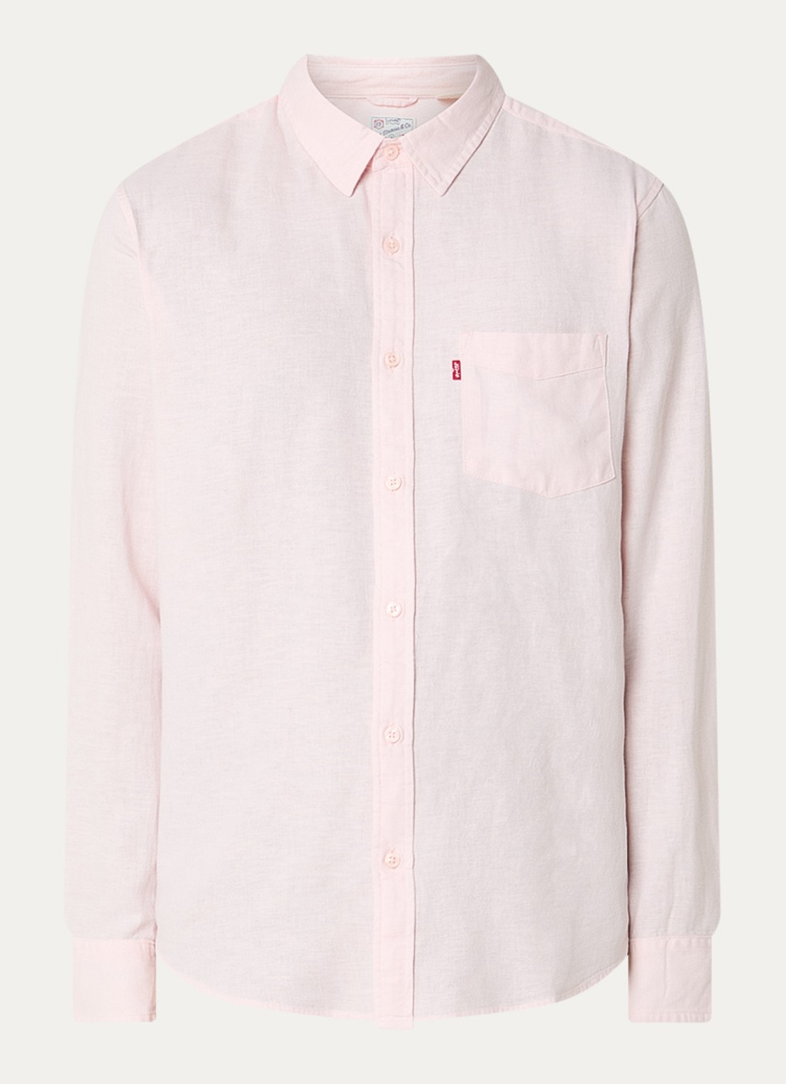 Levi's Sunset regular fit overhemd in linnenblend - voorkant lichtroze