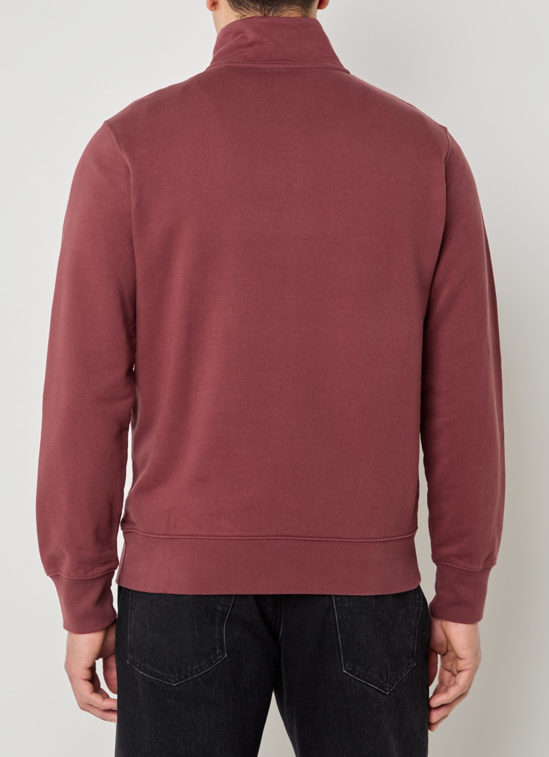 Levi's Sweater met halve rits en logoborduring - achterkant steenrood