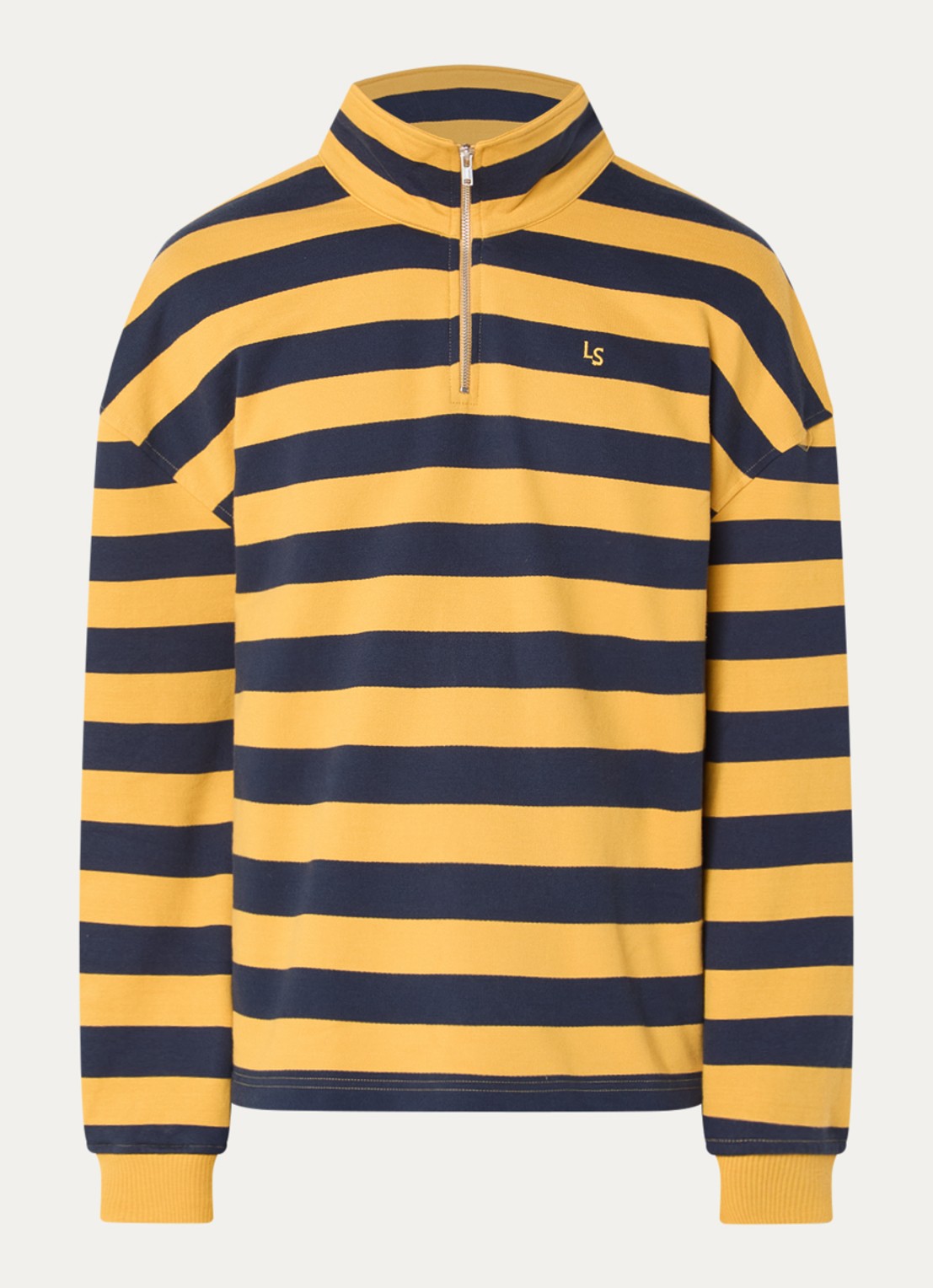 Levi's Sweater met halve rits en logoborduring - voorkant 3 geel