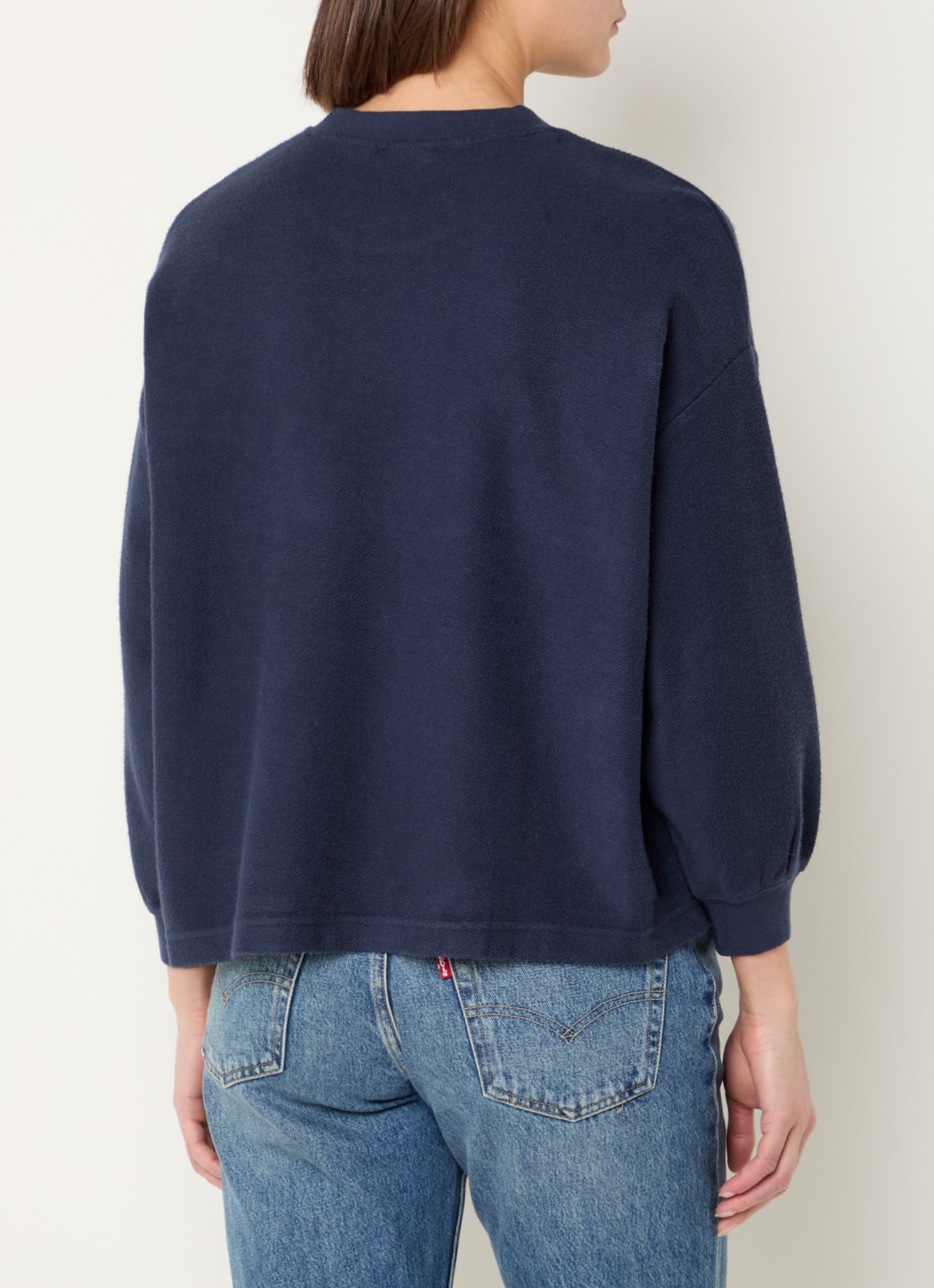 Levi's Sweater met logoborduring - achterkant donkerblauw