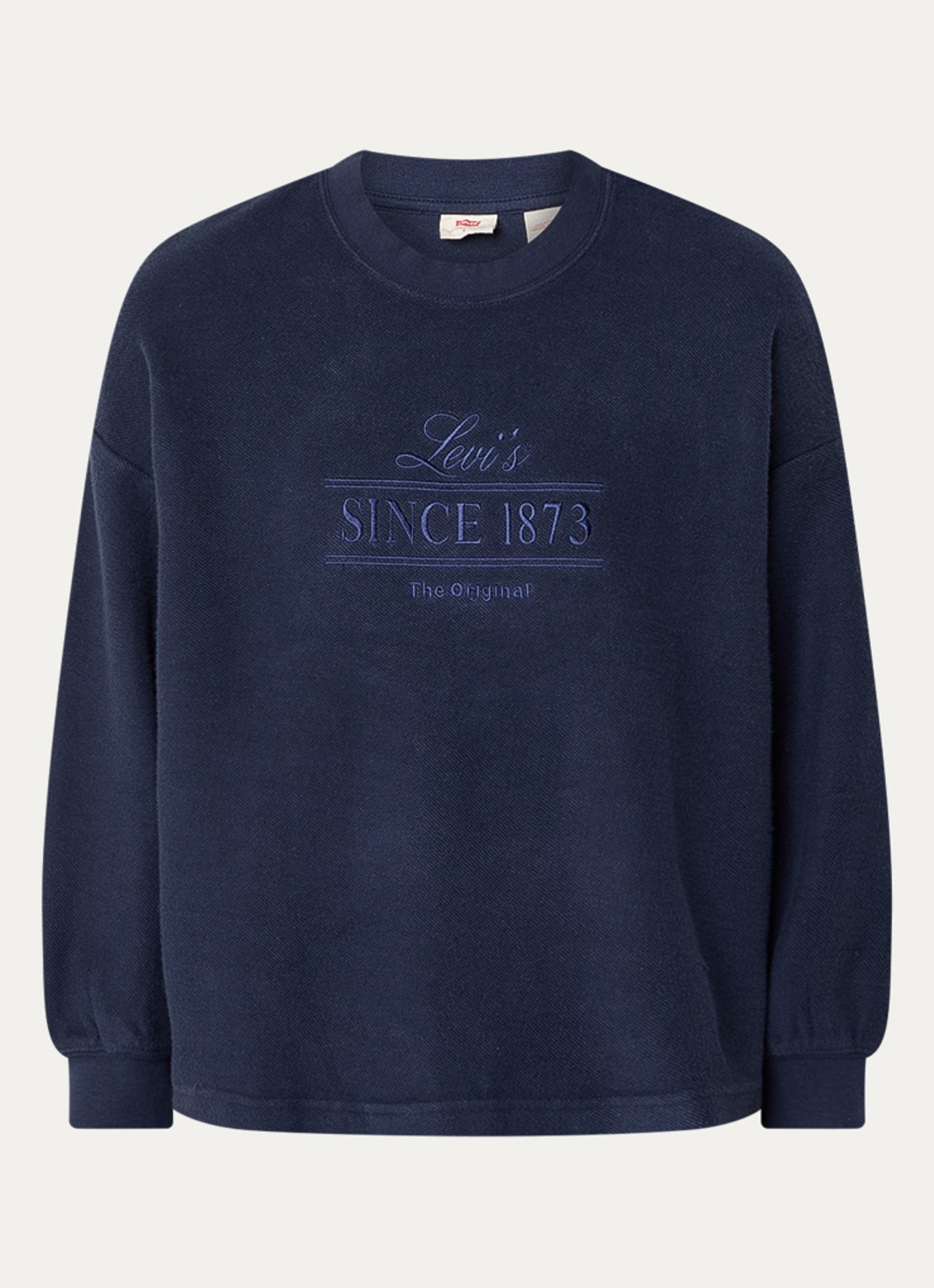 Levi's Sweater met logoborduring - voorkant 2 donkerblauw