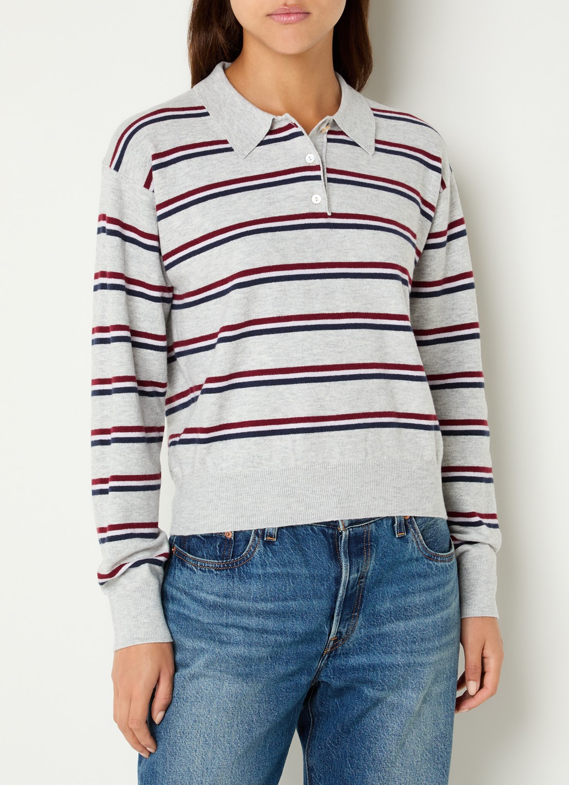 Levi's Sweater met polokraag - detail 2 lichtgrijs