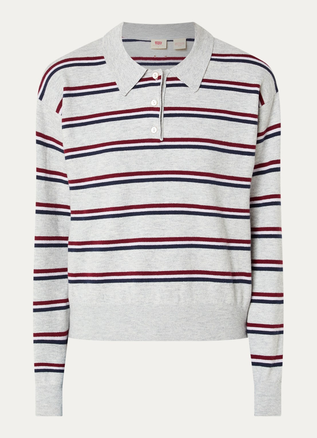 Levi's Sweater met polokraag - voorkant 3 lichtgrijs