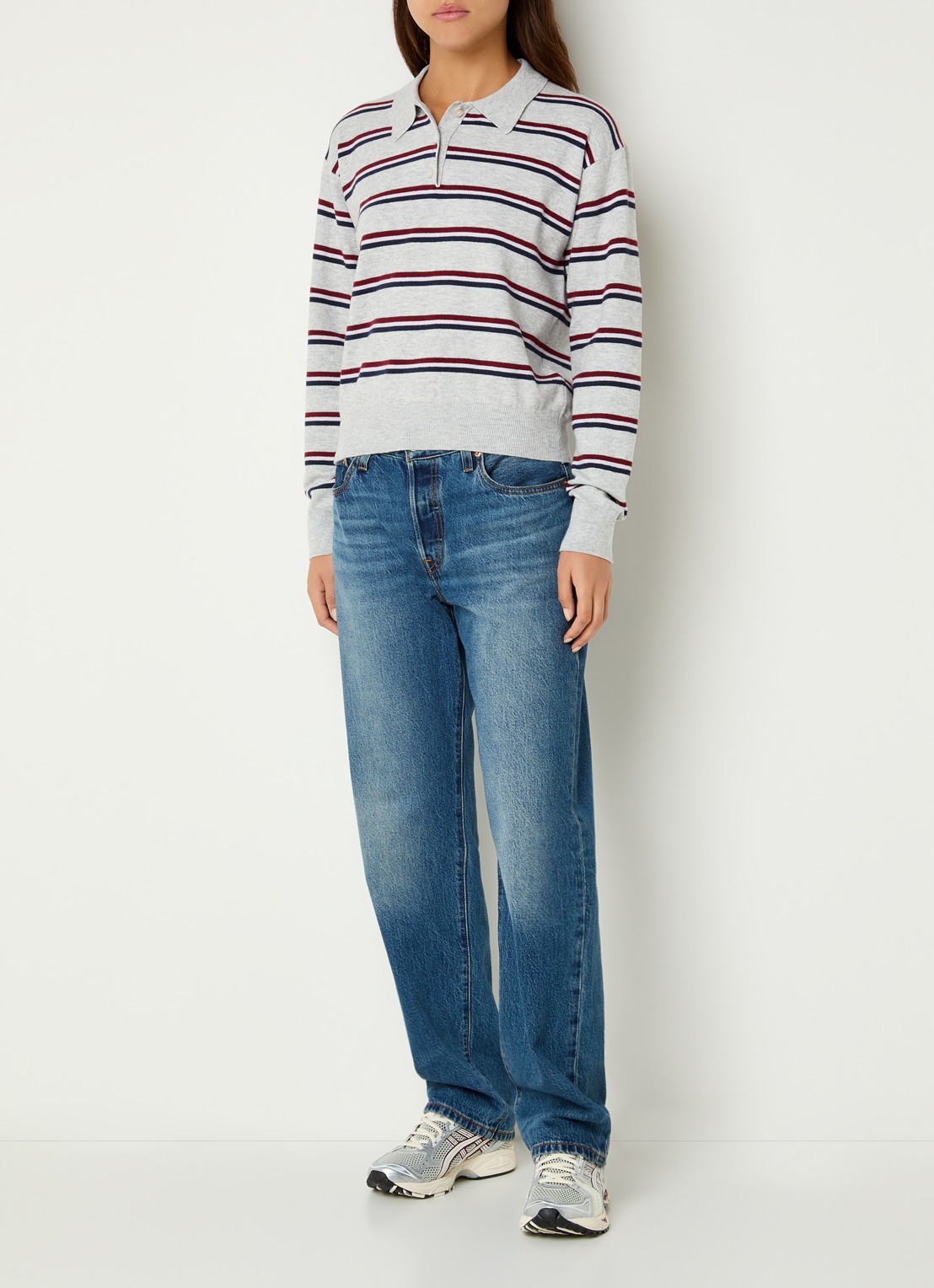 Levi's Sweater met polokraag - voorkant 4 lichtgrijs