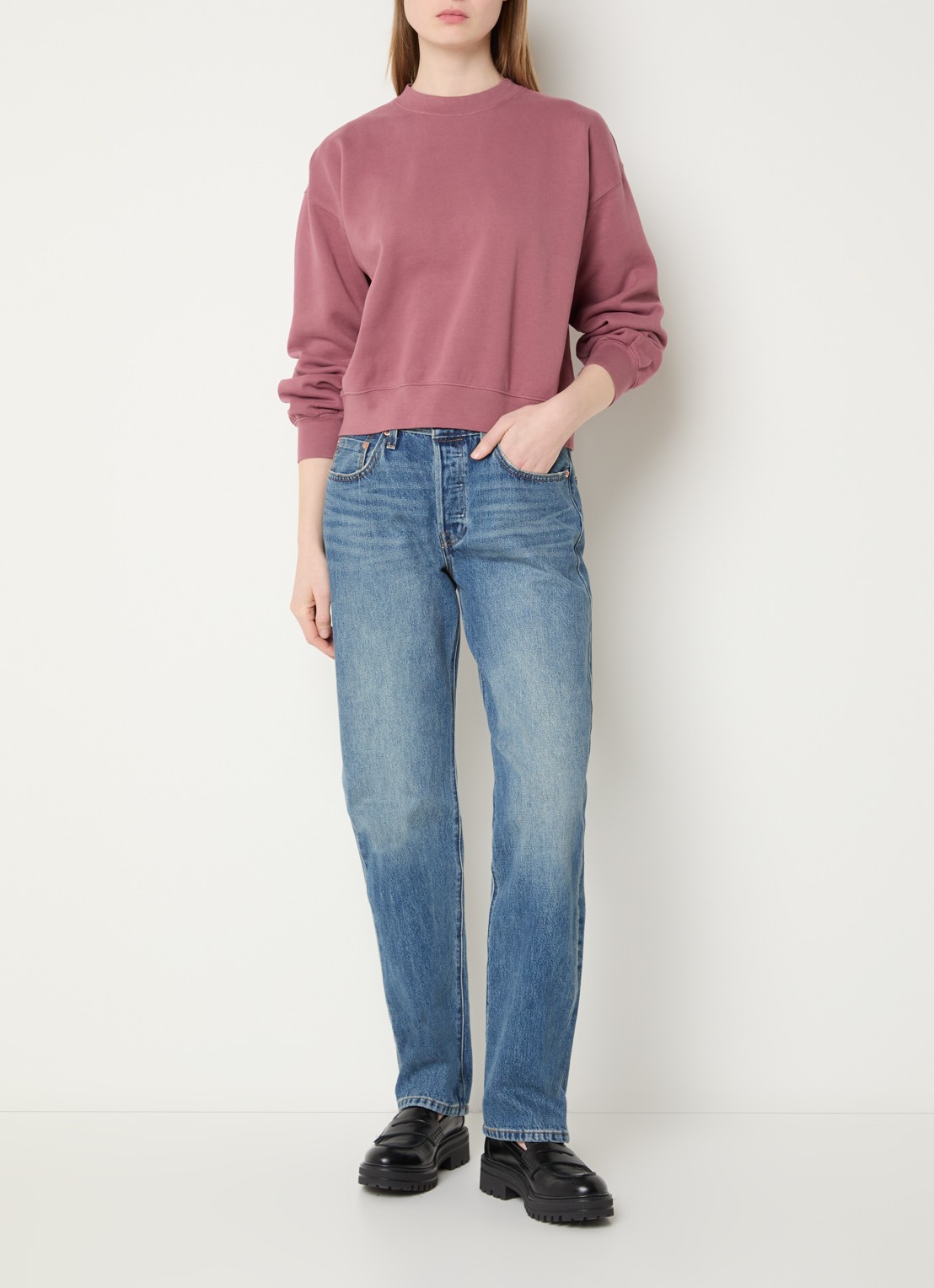 Levi's Sweater met ronde hals - voorkant 2 steenrood