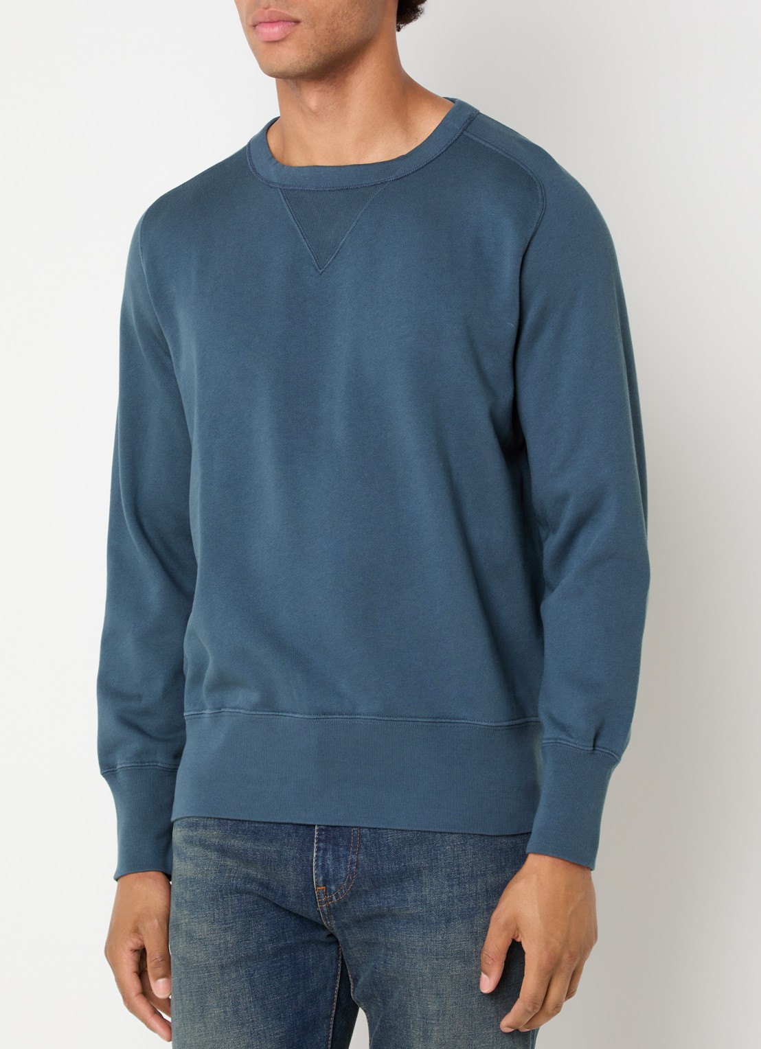 Levi's Sweater met ronde hals - detail staalblauw