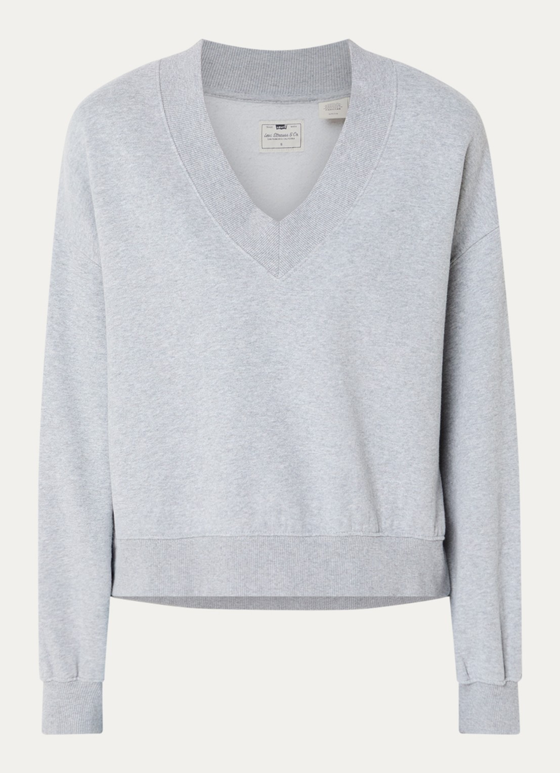 Levi's Sweater met V-hals - voorkant grijsmele