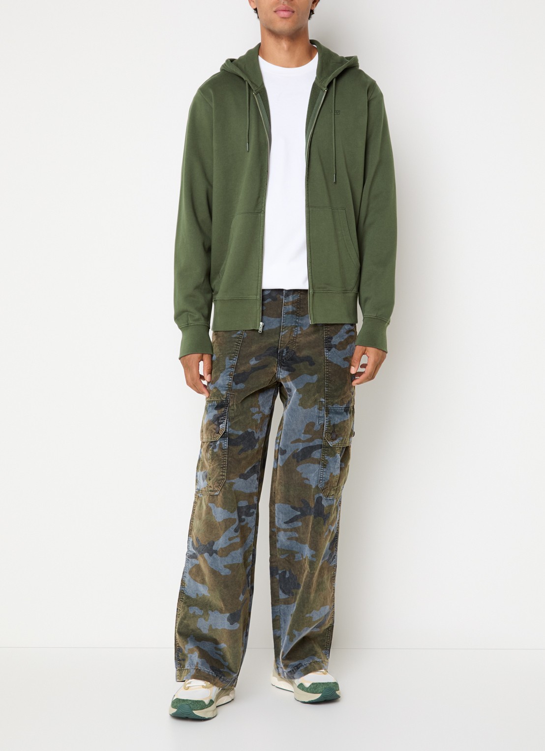 Levi's Sweatvest met steekzakken - voorkant 5 legergroen