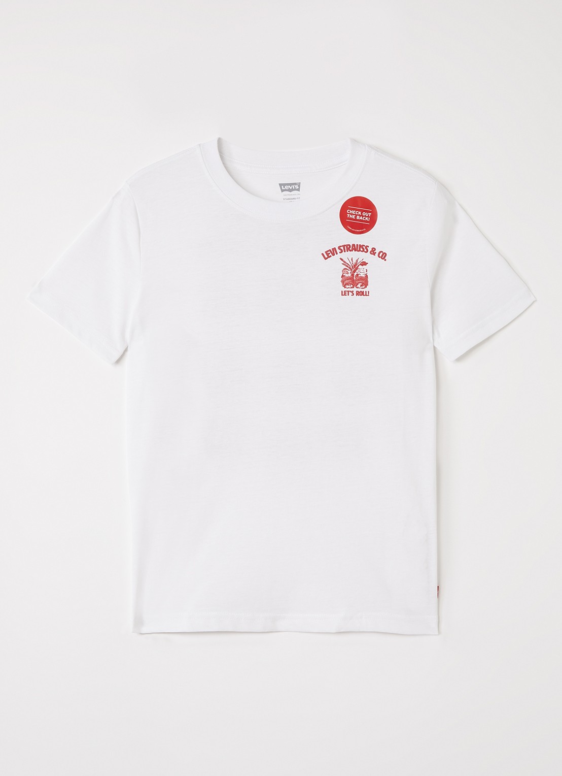 Levi's T-shirt met backprint - voorkant wit