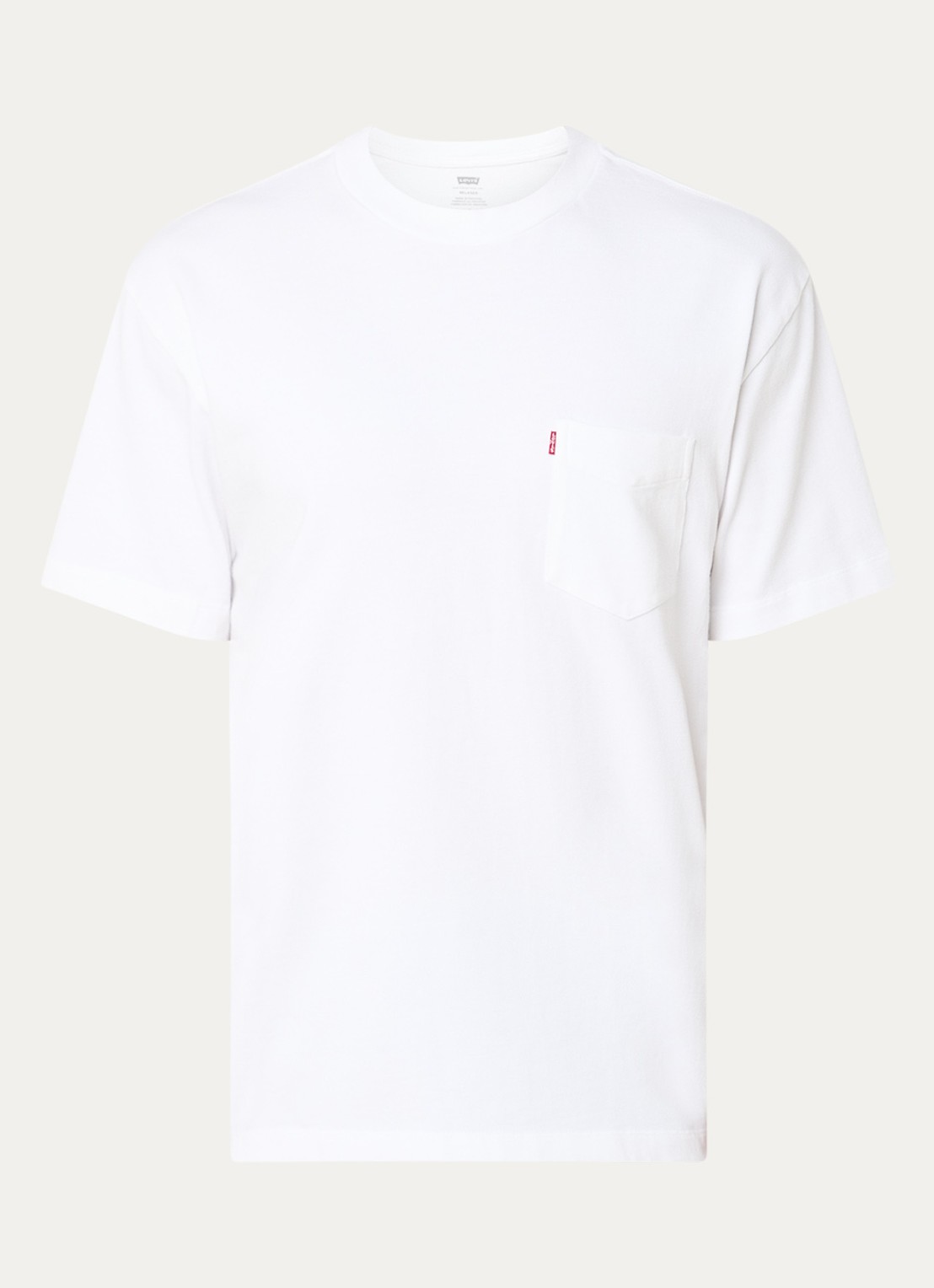 Levi's T-shirt met borstzak - voorkant 2 wit