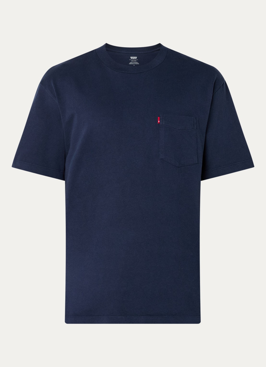 Levi's T-shirt met borstzak - voorkant 3 donkerblauw