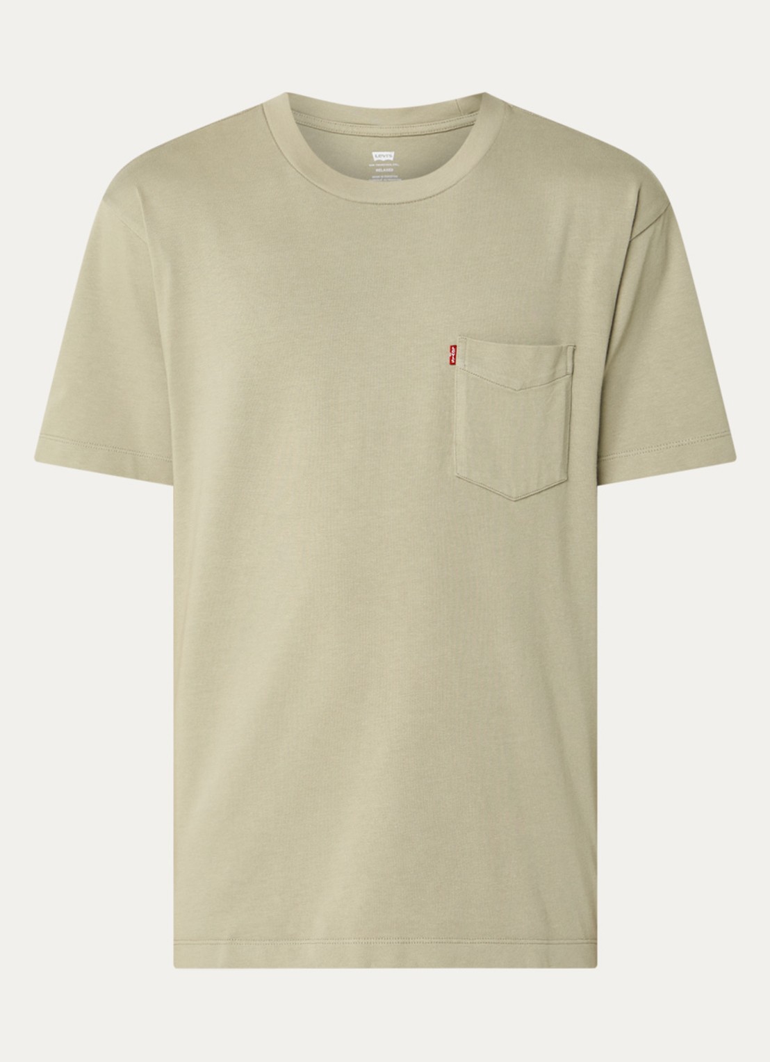 Levi's T-shirt met borstzak - voorkant 3 khaki