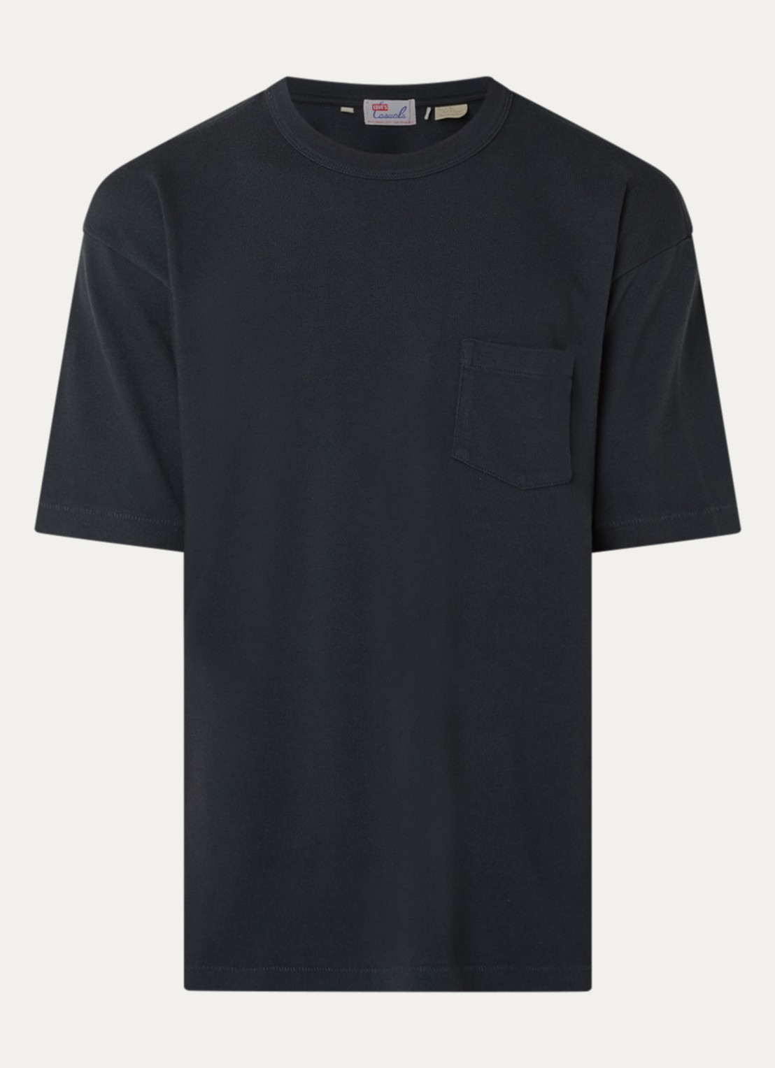 Levi's T-shirt met borstzak - voorkant donkerblauw